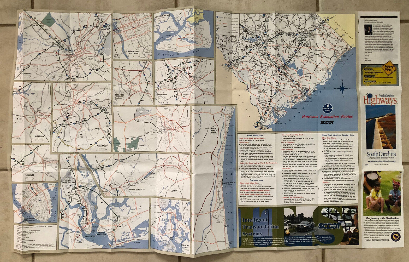 South Carolina Highways Map 2005 Driving Travel Weekend Trip