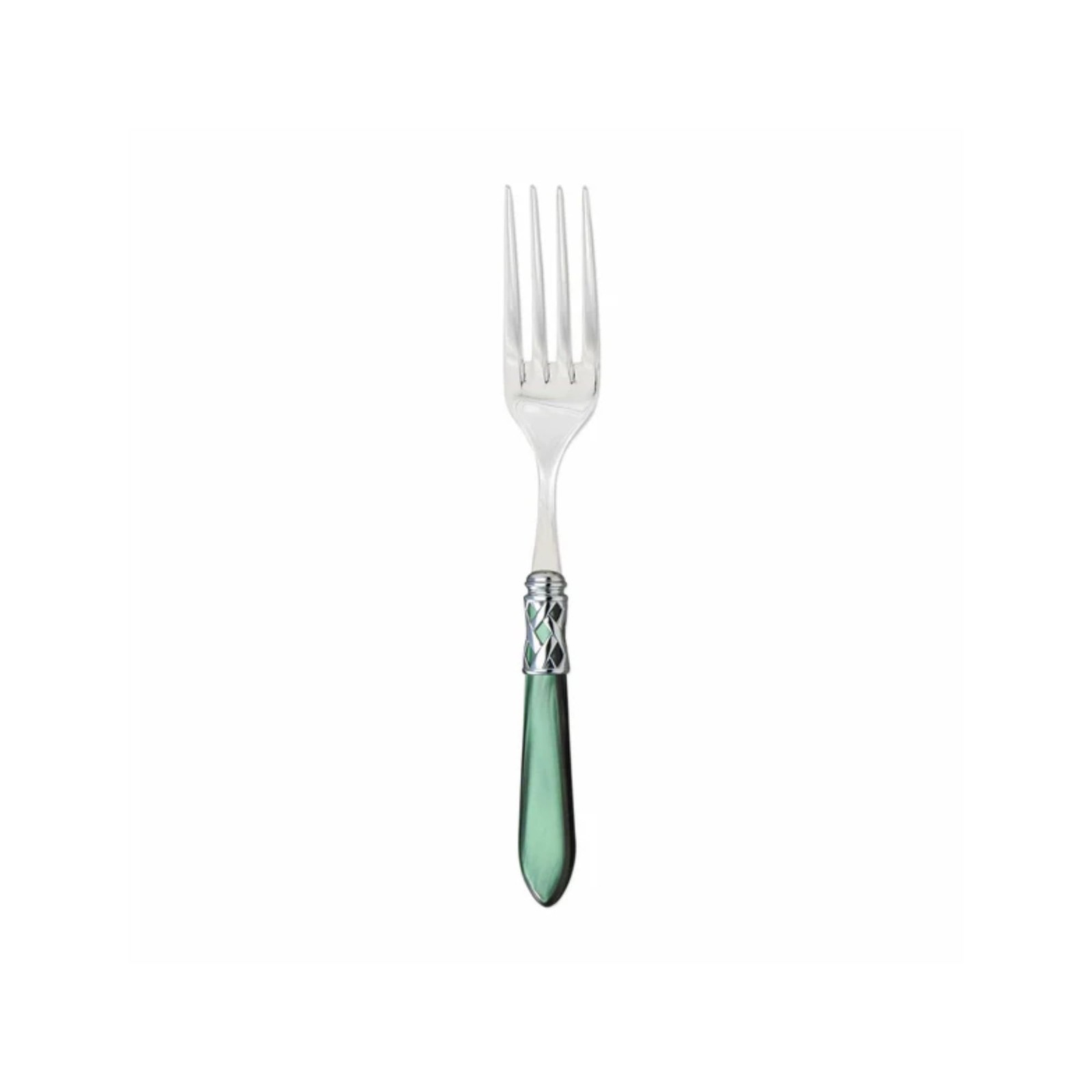 Vietri Aladdin Brilliant Green 9.5in 18/10 Stainless Steel Serving Fork Meat