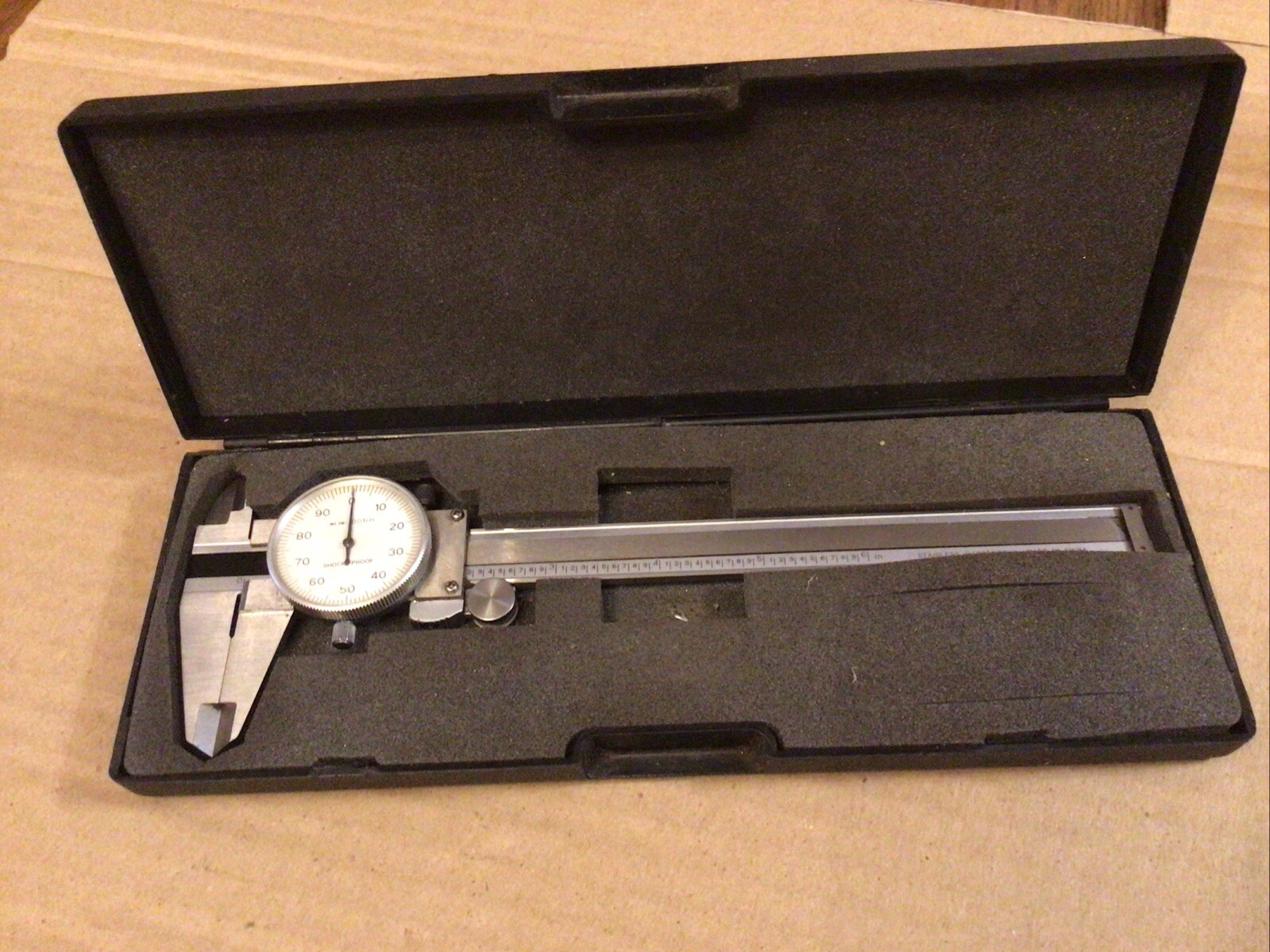 Unmarked 6” Vernier Dial Calipers W/case,made in China,used condition