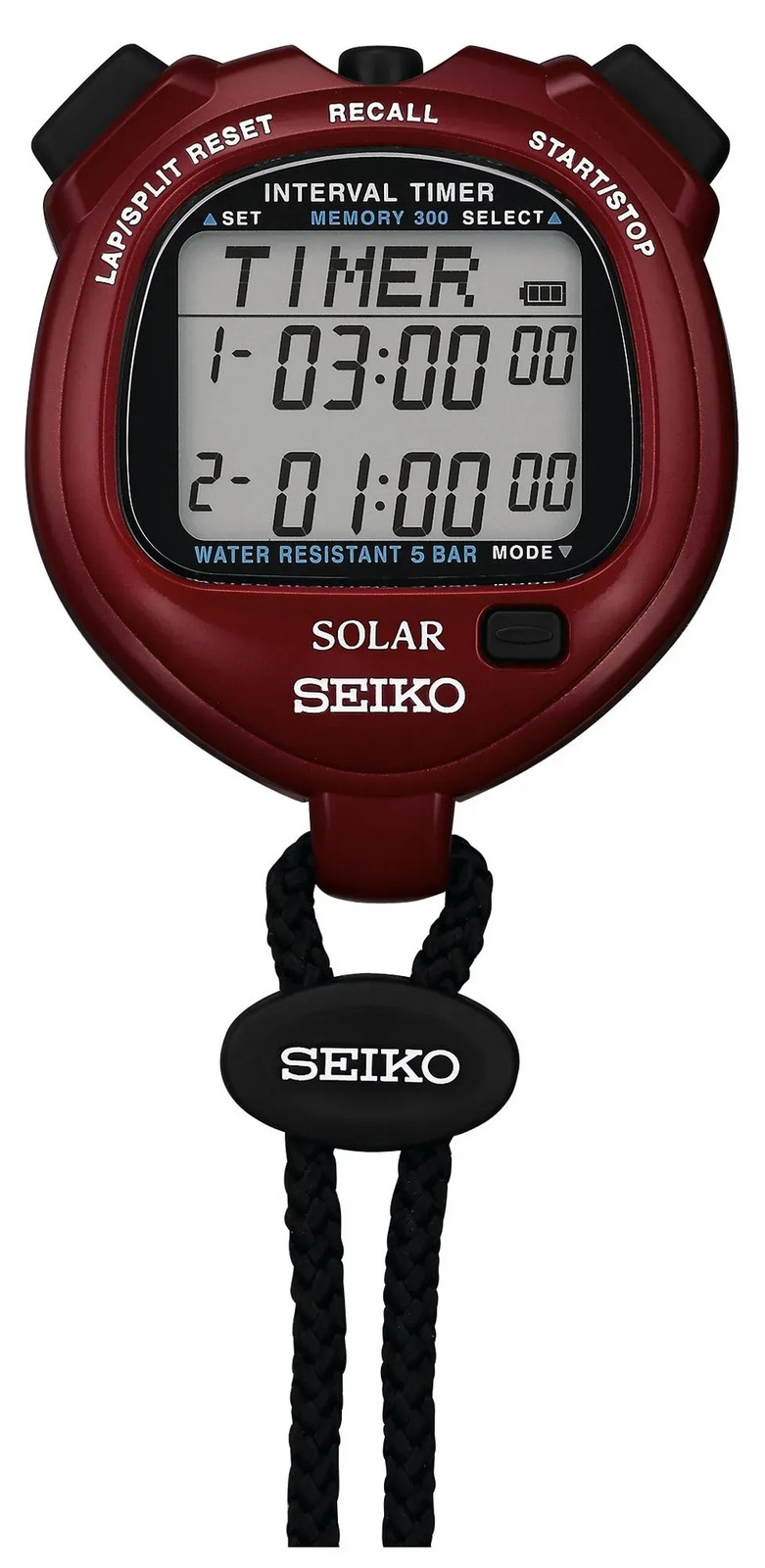 Japan NEW SEIKO Solar Interval Timer SVAJ103 Power Red Stopwatch