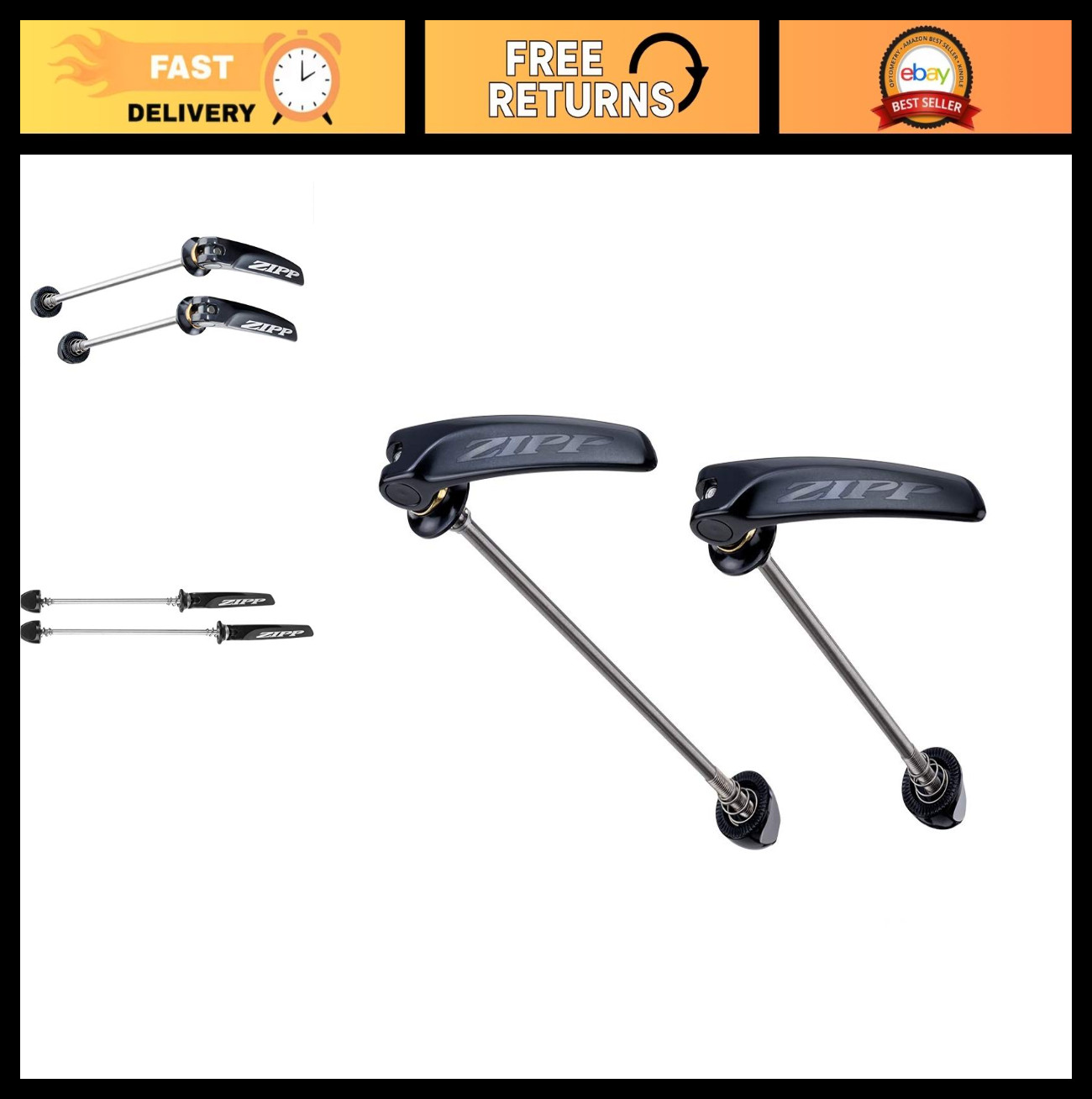 Quick Release Skewer Set 100mm/130mm, Stainless Steel, Black & Silver, Bike Acce