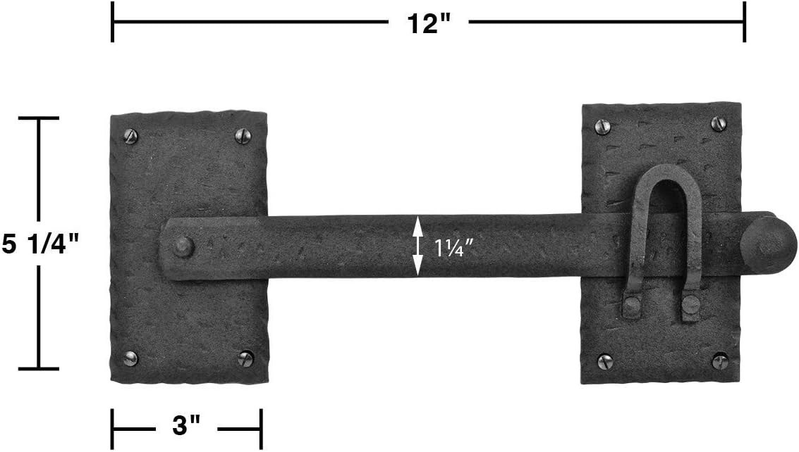 Traditional 12" Wrought Iron Gate Lock - Easy Installation