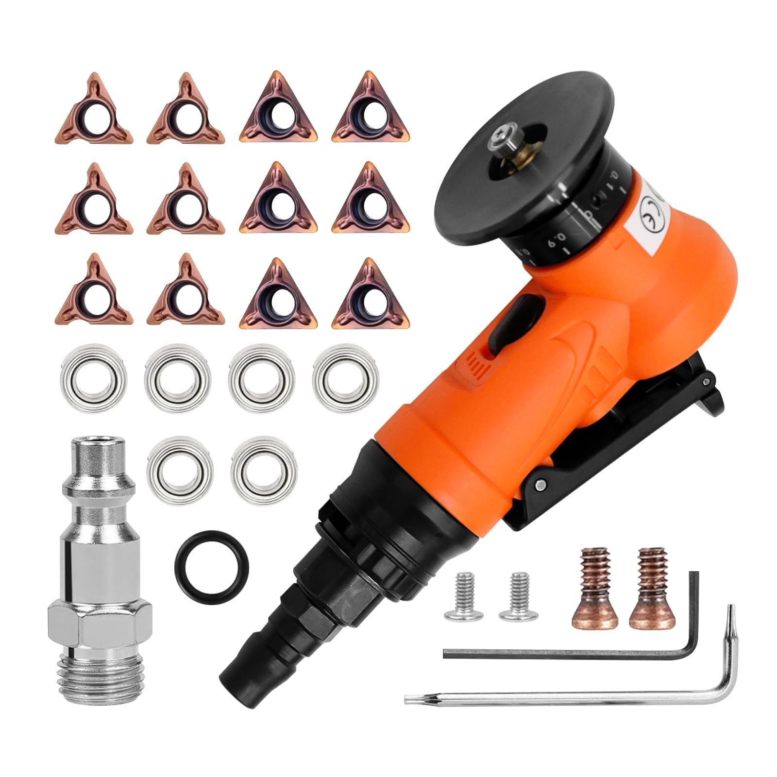 2-in-1 Mini Pneumatic Chamfering Tool, 45° Bevel Trimming & Deburring Machine 30