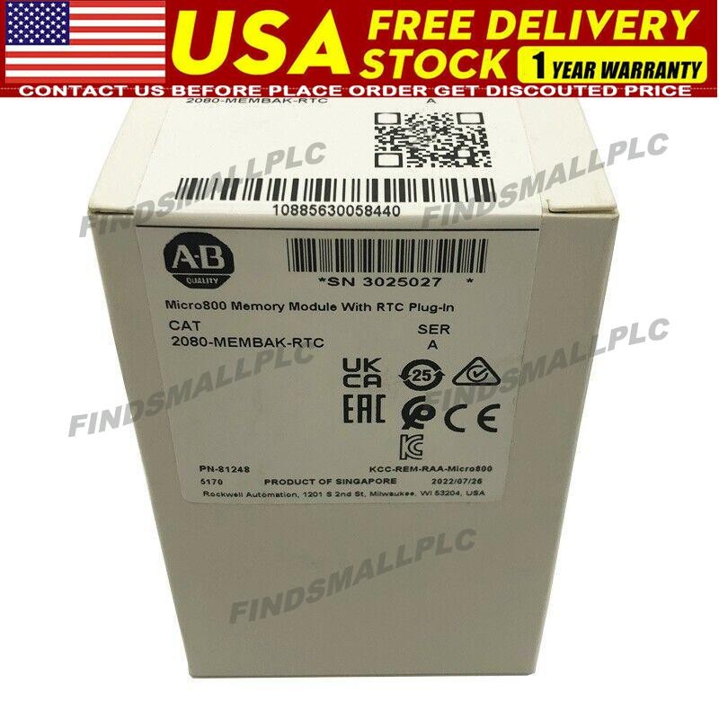 NEW Original Allen Bradley 2080-MEMBAK-RTC Memory Module With RTC Plug-In