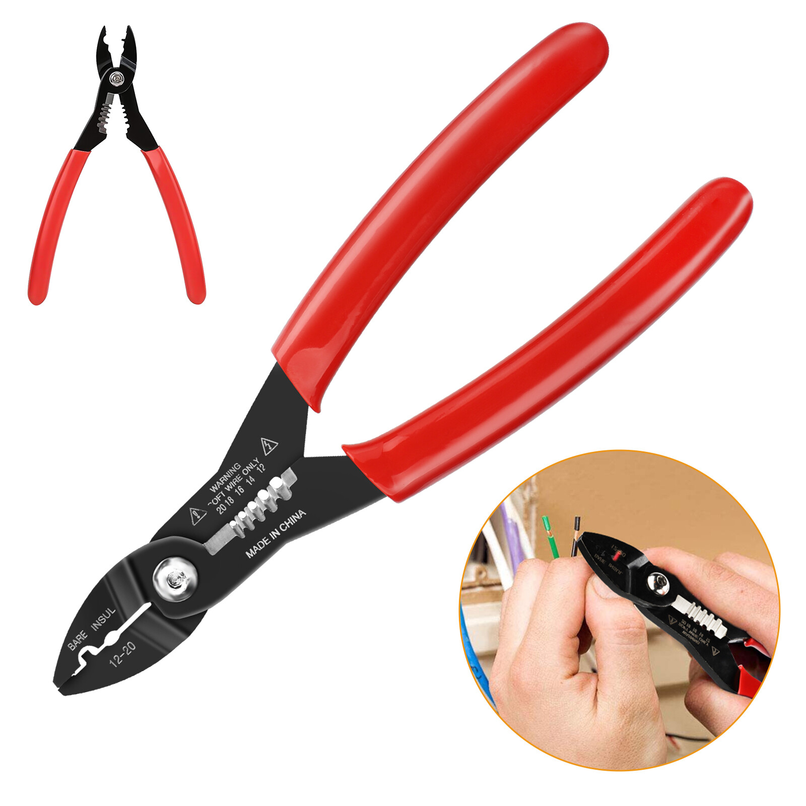 Electrician's Terminal Crimp Pliers with Cutter Wire Crimping Tools Electrical