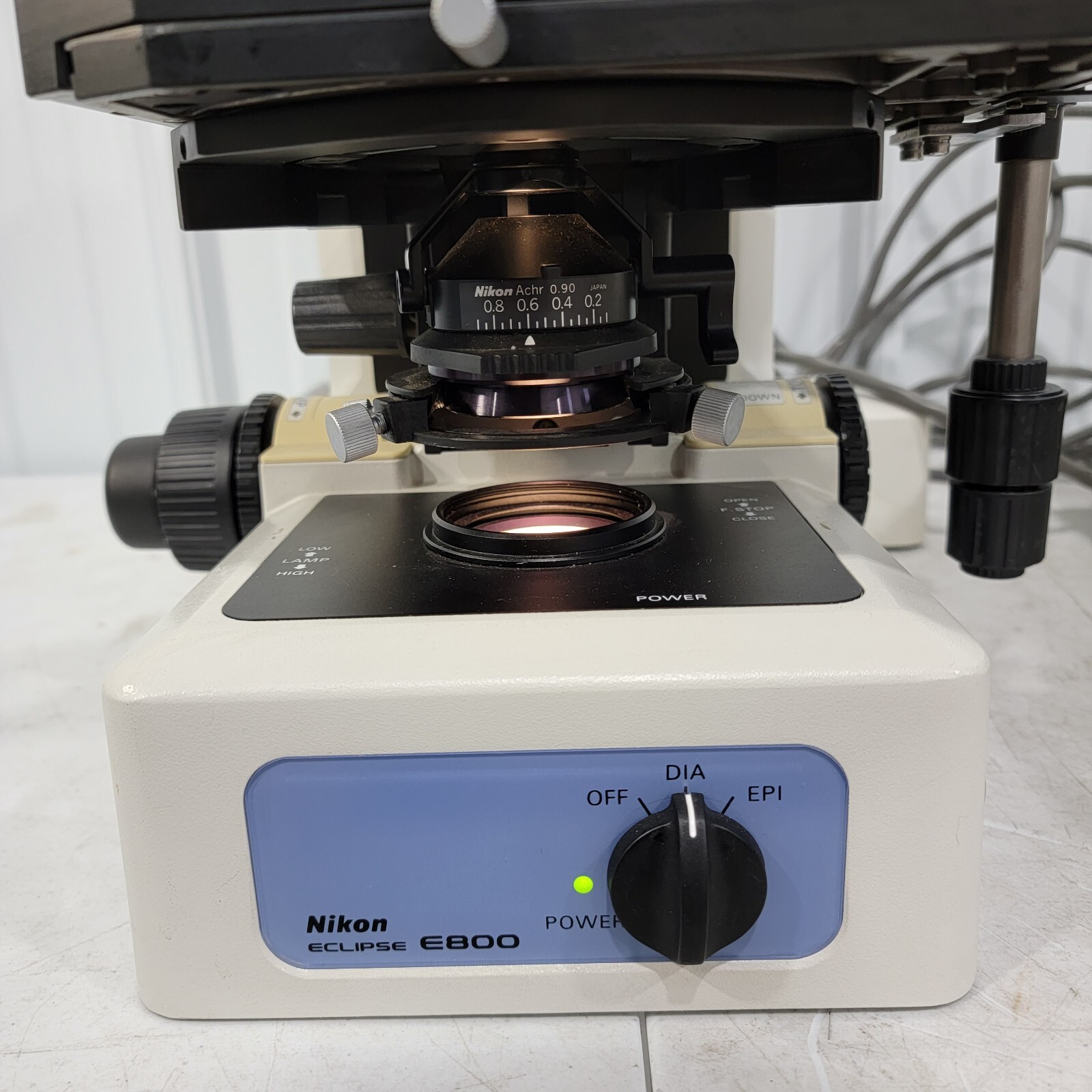 Nikon DIC Eclipse E800 Microscope Trinocular Head w/ Power Unit, Eyepieces, Lamp