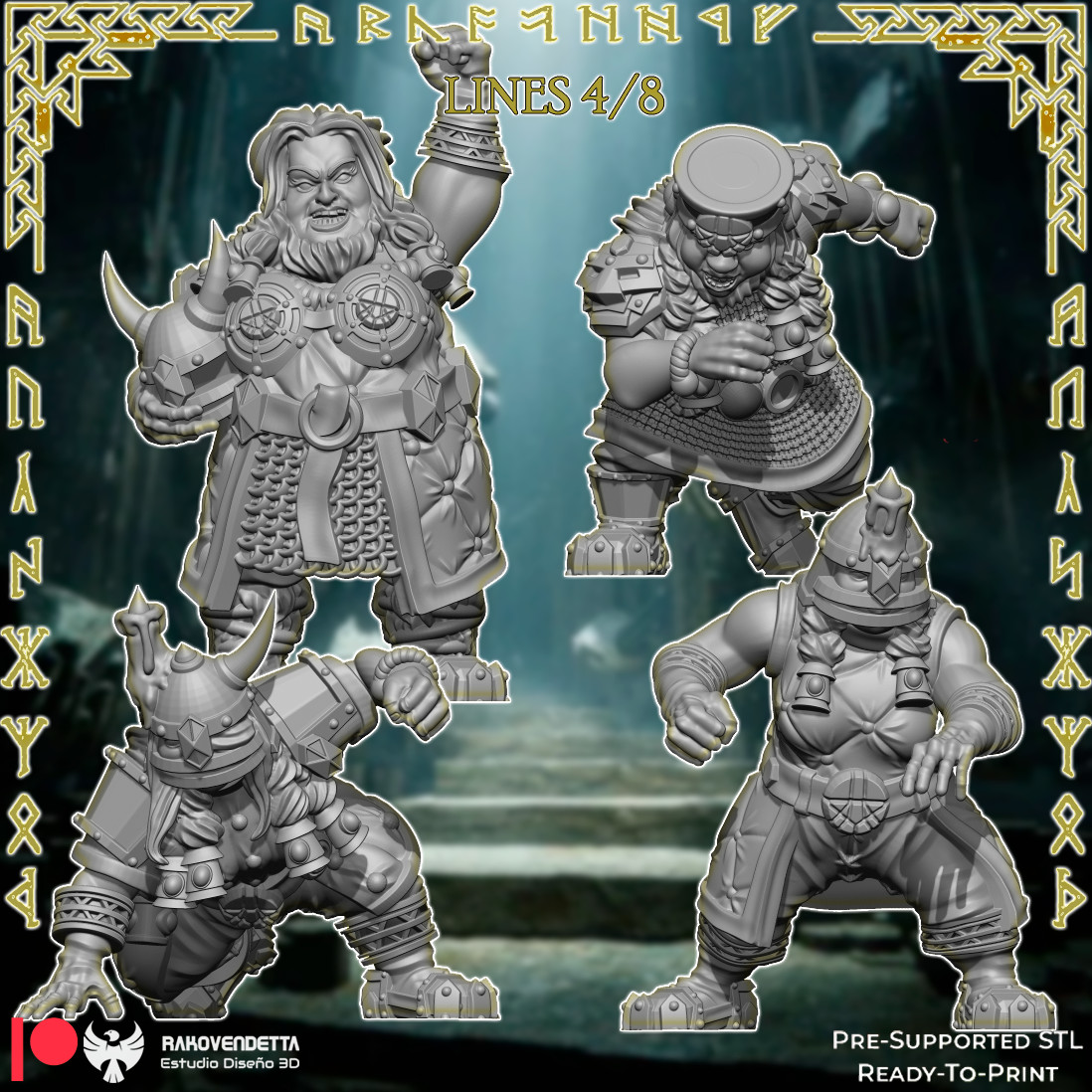 The Little Beards Dwarf Fantasy Football Team - Designed by Rako Vendetta