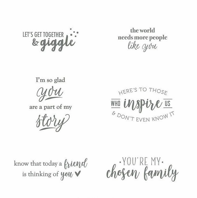 Stampin Up Part of My Story - Set of 6 Red Rubber Cling Stamps - NIP