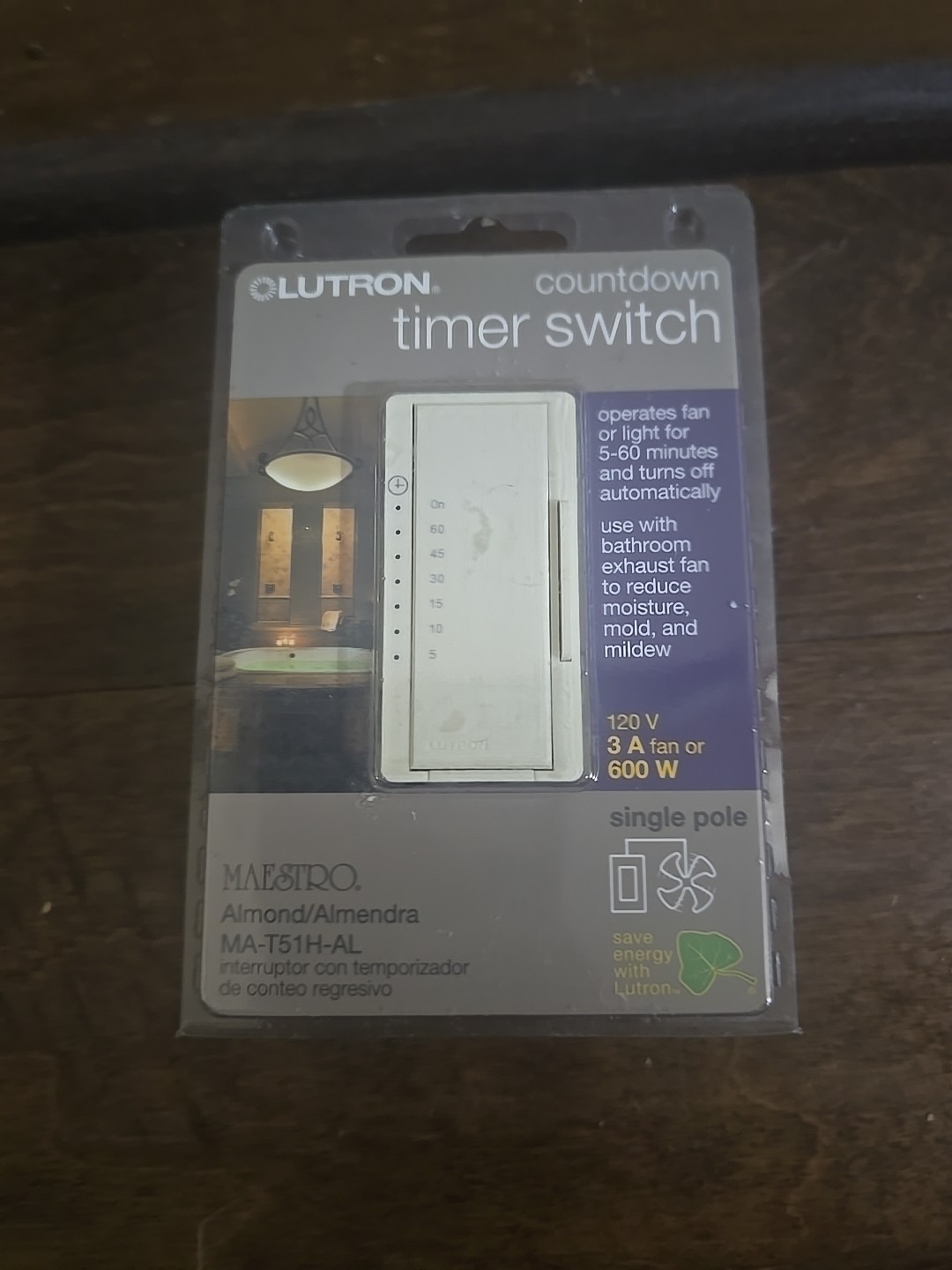 Lutron Countdown Timer Switch Maestro MA-T51H-AL ALMOND NEW