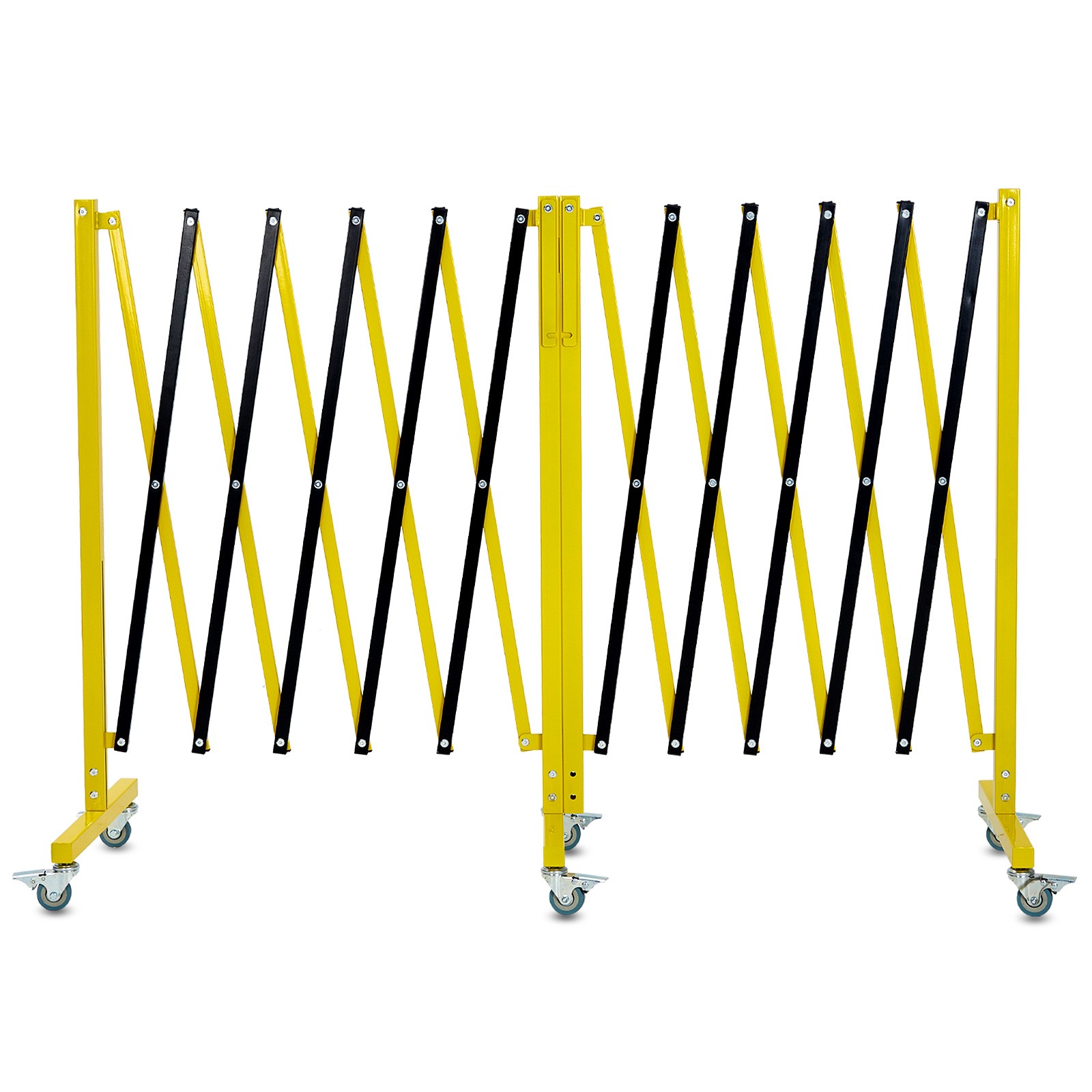 Garvee Retractable 19.8FT Safety Barrier Gate Metal w/ Warning Board Folding