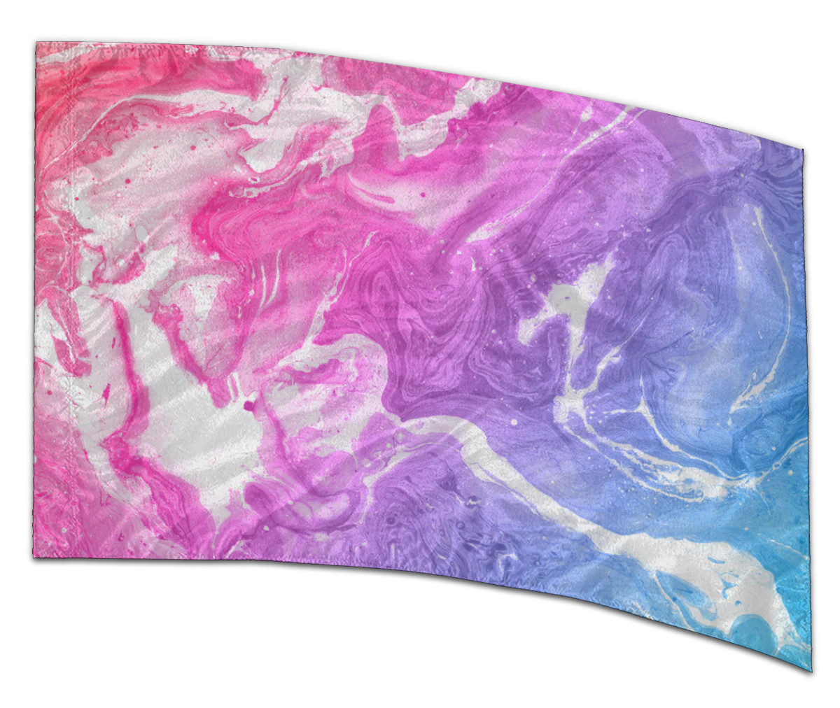 COLOR GUARD FLAGS "DREAMY CASCADE" SILKS - NEW - 36" x 54" Standard Curved