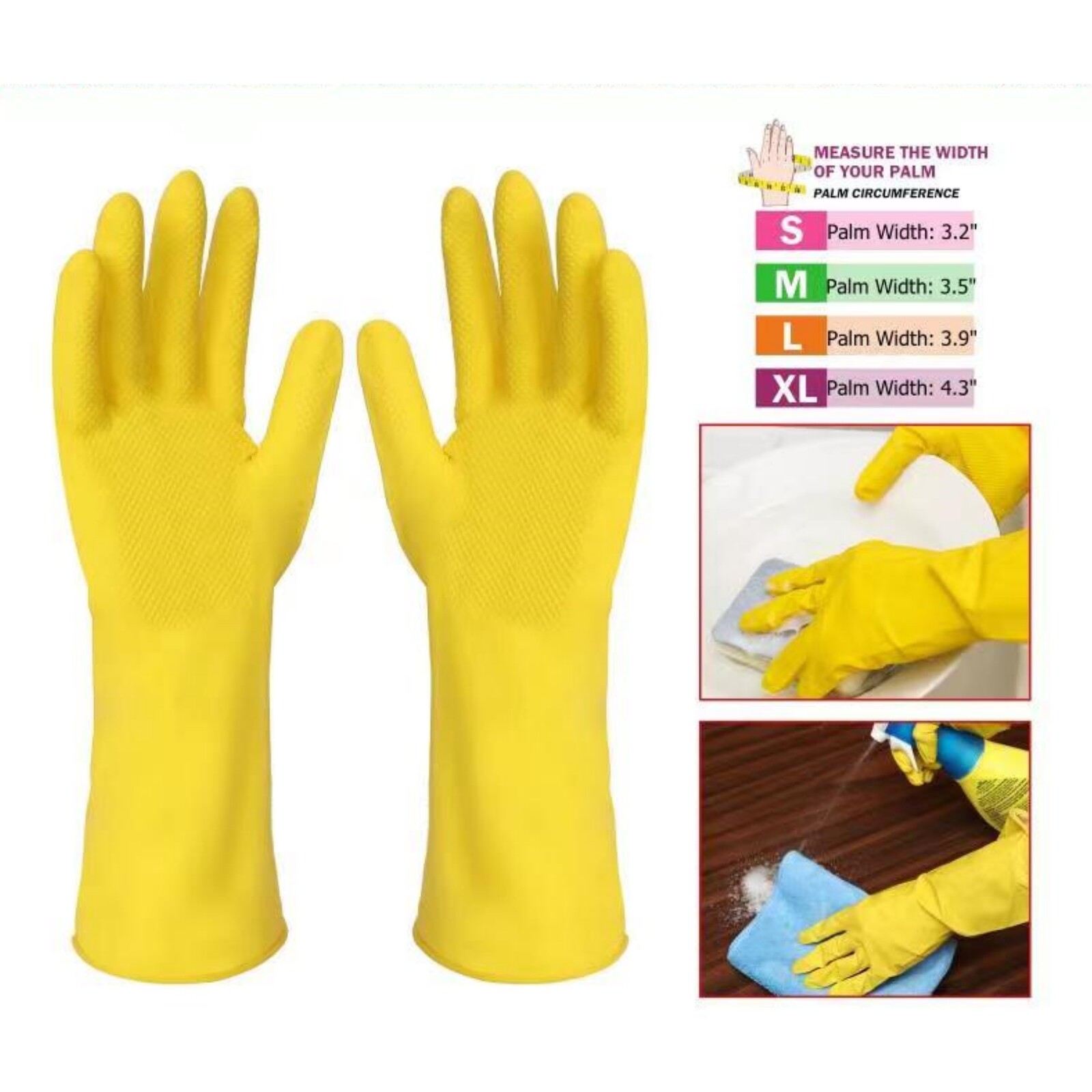 10 Pair Diswashing Gloves S M L XL Reusable Cleaning Gloves Latex Rubber Gloves