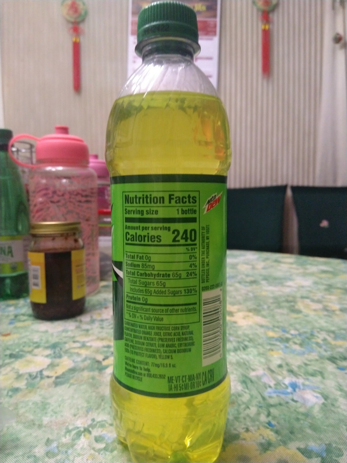 Mountain Dew 16.9 oz. Clear Bottle (Rare factory error)
