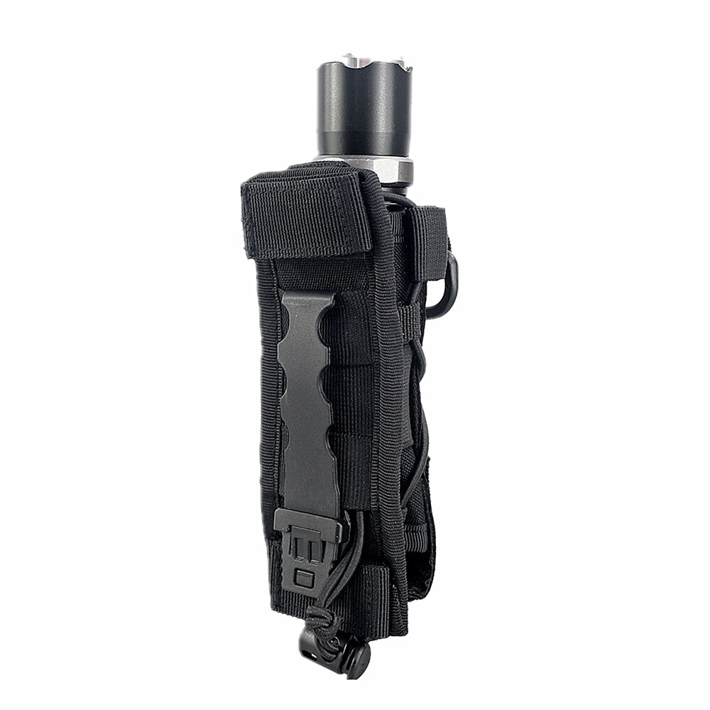 US Tactical MOLLE Open Top Flashlight Holster for Vertical & Horizontal Carrying