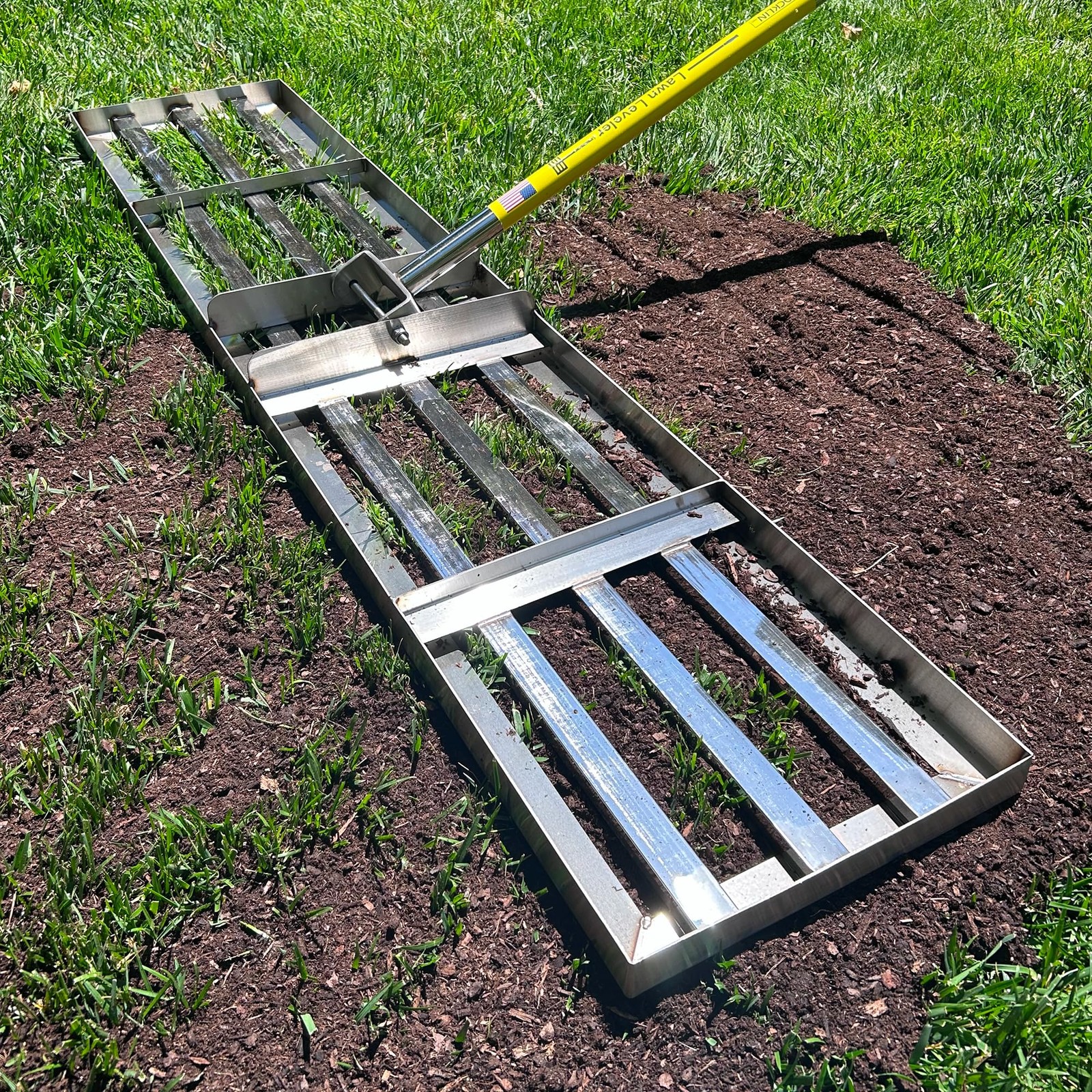 Rocklin™ Lawn Leveling Rake | Stainless Steel Leveling Tool | Level Soil or D...