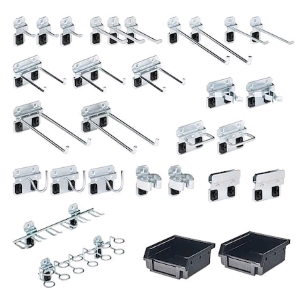 Triton Products Lh3-Kit 30 Pc. Steel Pegboard Hook & Bin Assortment New