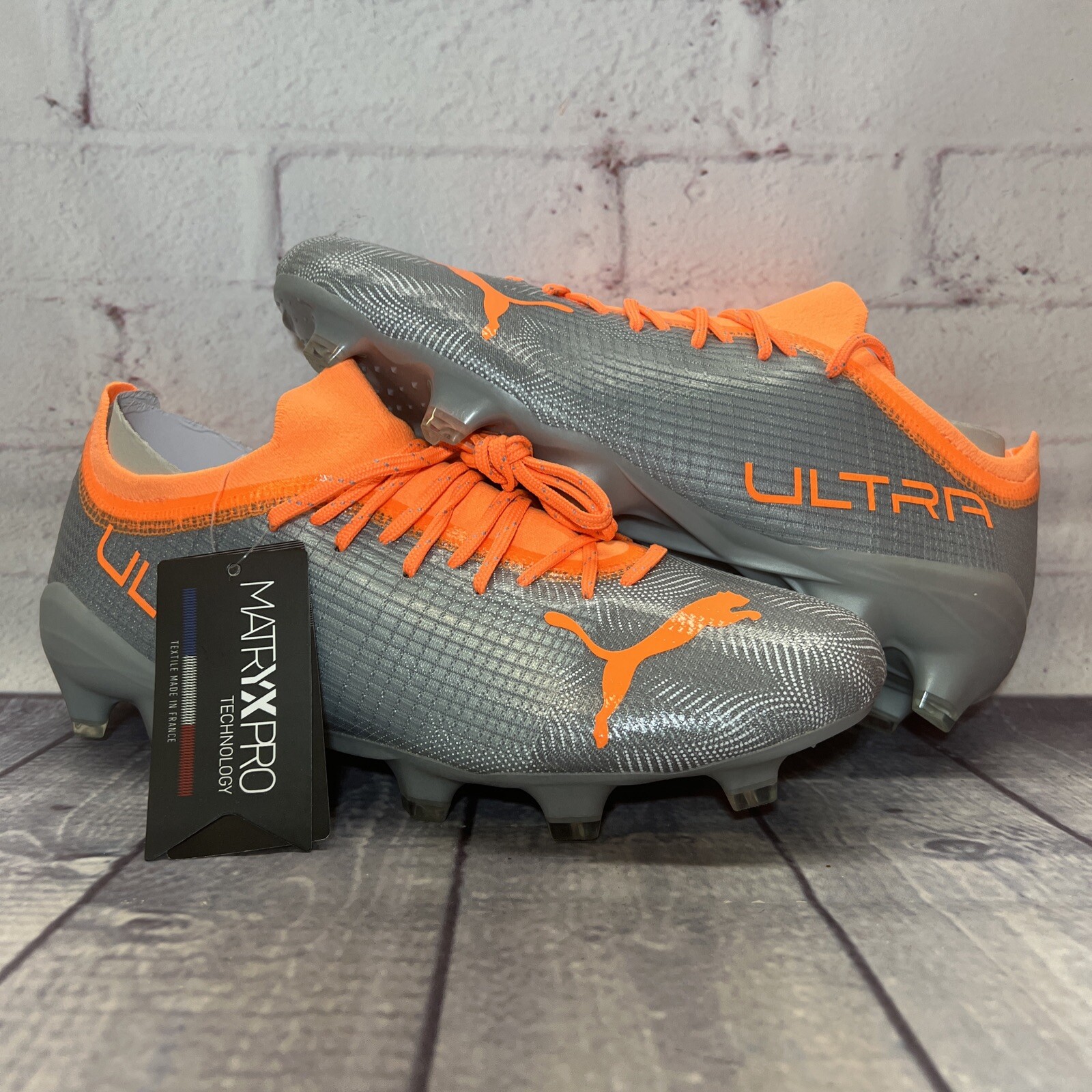 Puma ULTRA 2.4 FG/AG Mens Soccer Cleats Diamond Silver 106698-01 Men’s Size 7.5