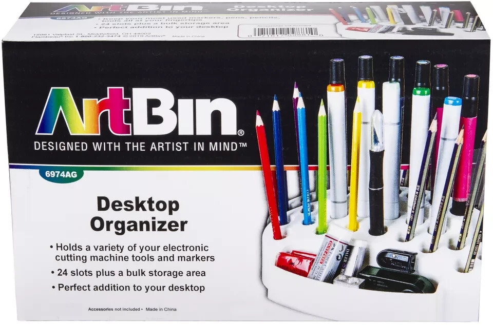 ArtBin 6974AG Desktop Accessory Storage With 24 Slots White