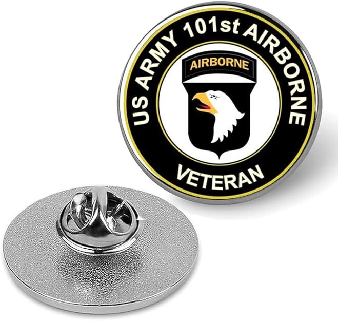 Silver U.S. Army 101st Airborne Lapel Pin Veteran Tie Suit Shirt Pinback