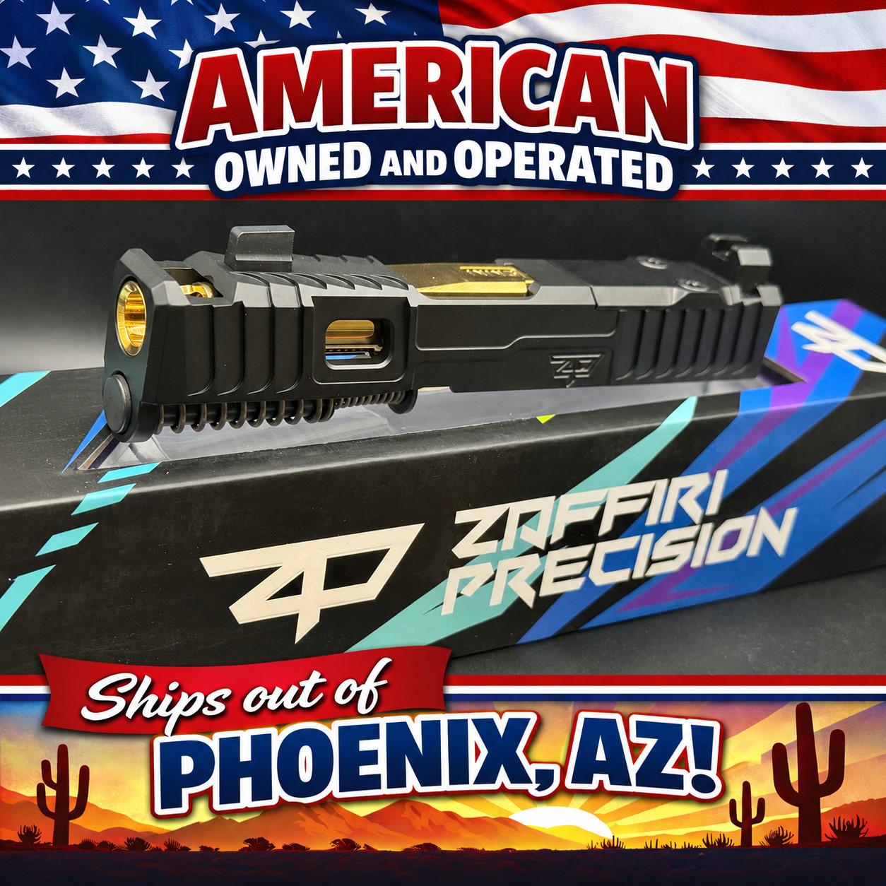 Zaffiri Precision IBS Complete Slide Fits GLOCK 43X, Gold Ported Barrel, RMR Cut