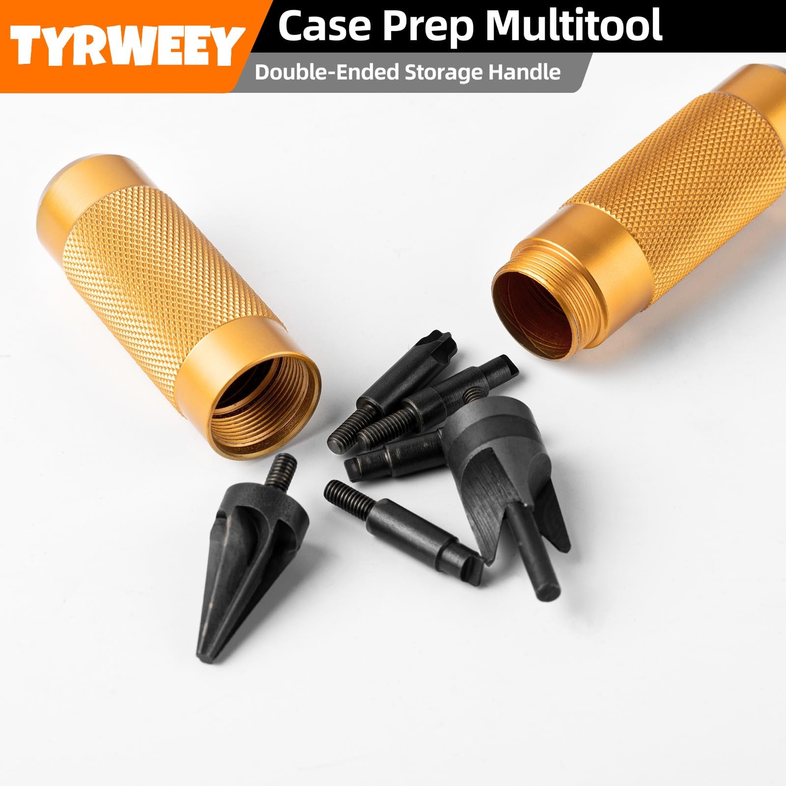 TYRWEEY Case Prep Multitool, Chamfer Deburring Tools for Orange
