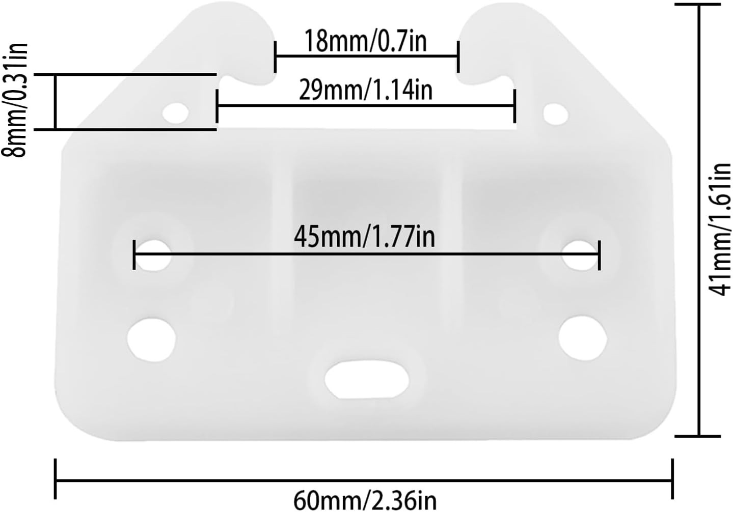 6PCS Plastic Drawer Guides, Drawer Rail, Center Mount Dresser Drawer Guide Brack