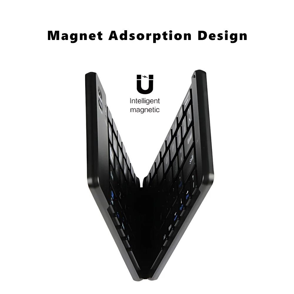 Portable Foldable Keyboard Wireless Bluetooth for PC Phone Ultra Slim Recharge