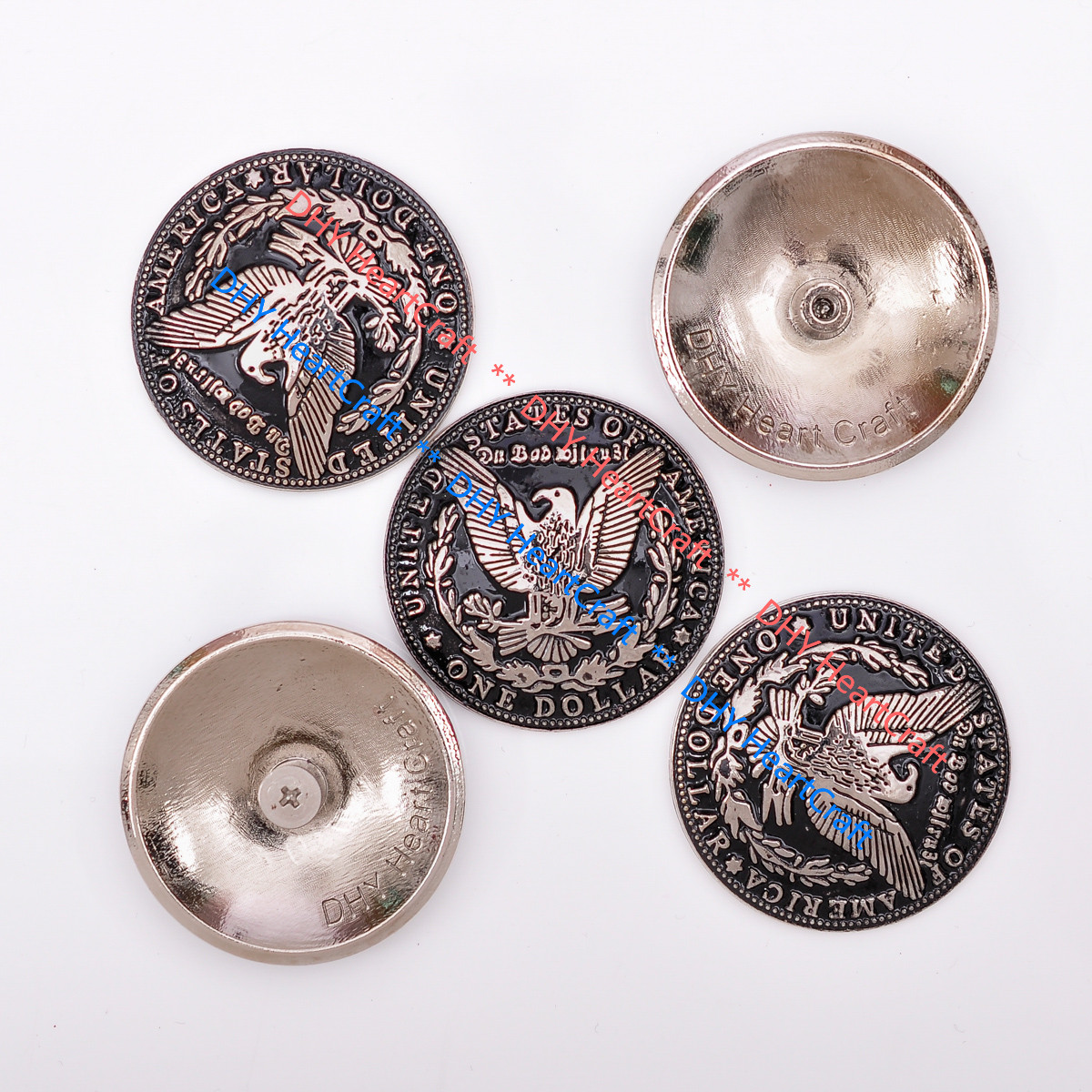 10X Silver Morgan Dollar Eagle Replica Coin Leathercraft Conchos Screwback 38MM