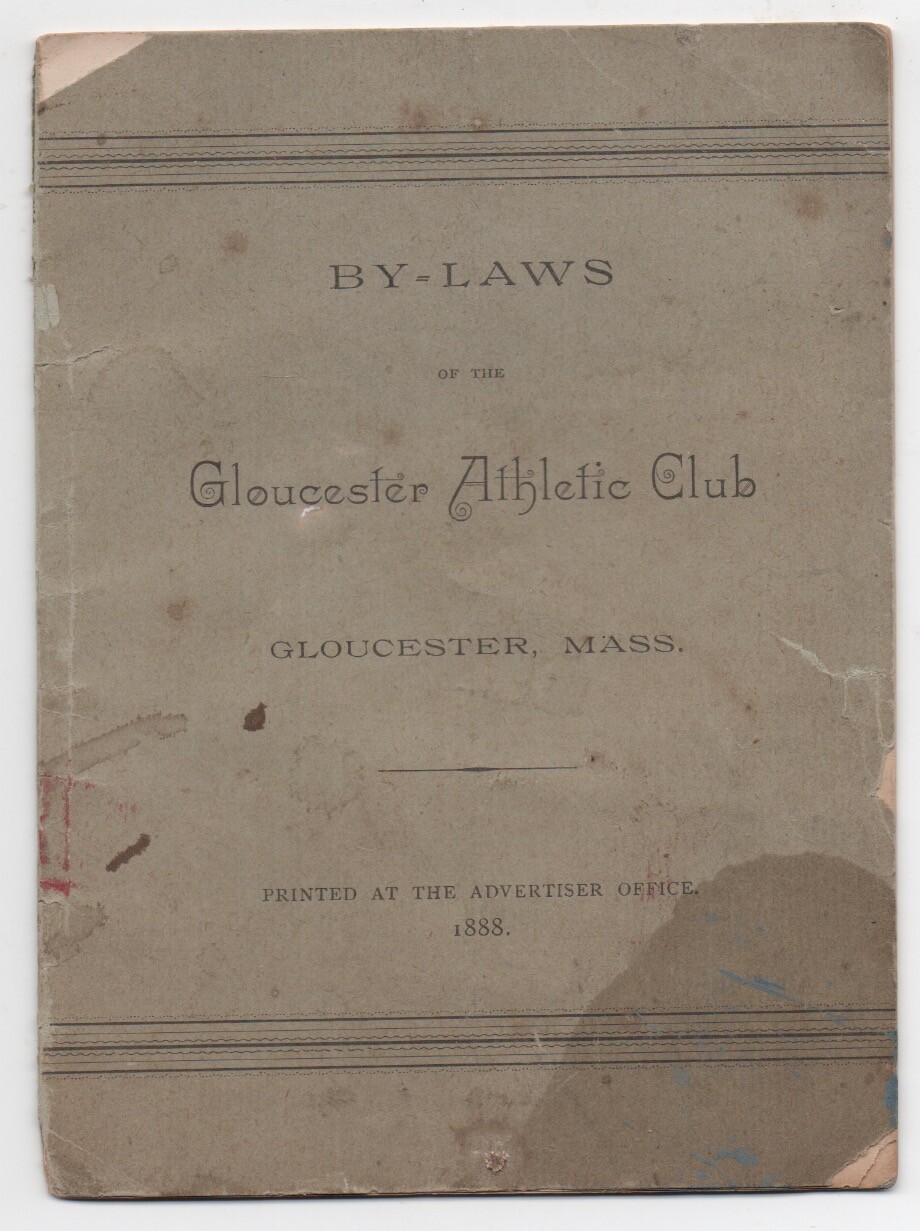 1888 Booklet of By Laws of the Gloucester Mass Athletic Club