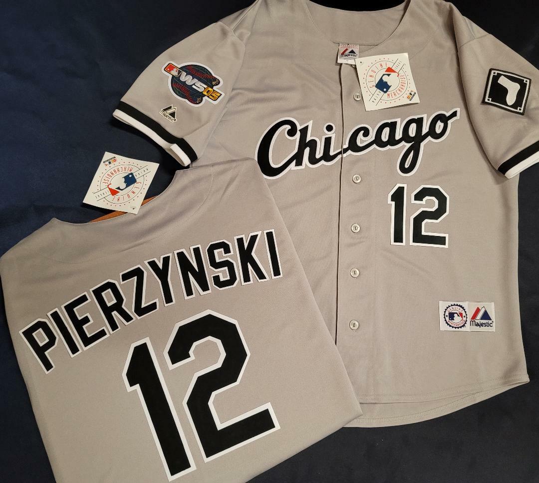 1728 Chicago White Sox AJ PIERZYNSKI 2005 World Series Baseball Jersey GRAY New