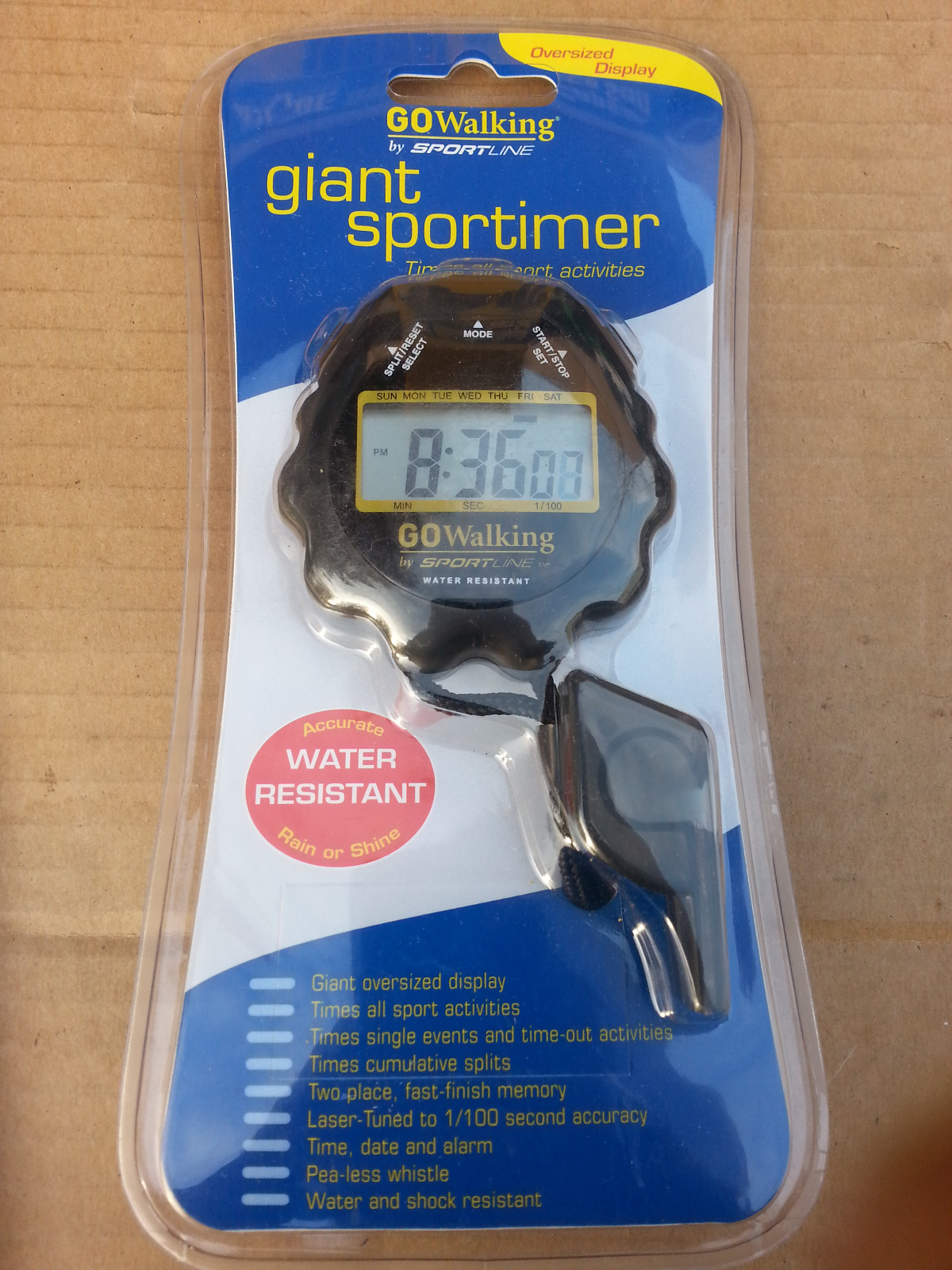 Sportline Giant All Purpose Sports Timer Stopwatch with whistle  Black #GW2787BK