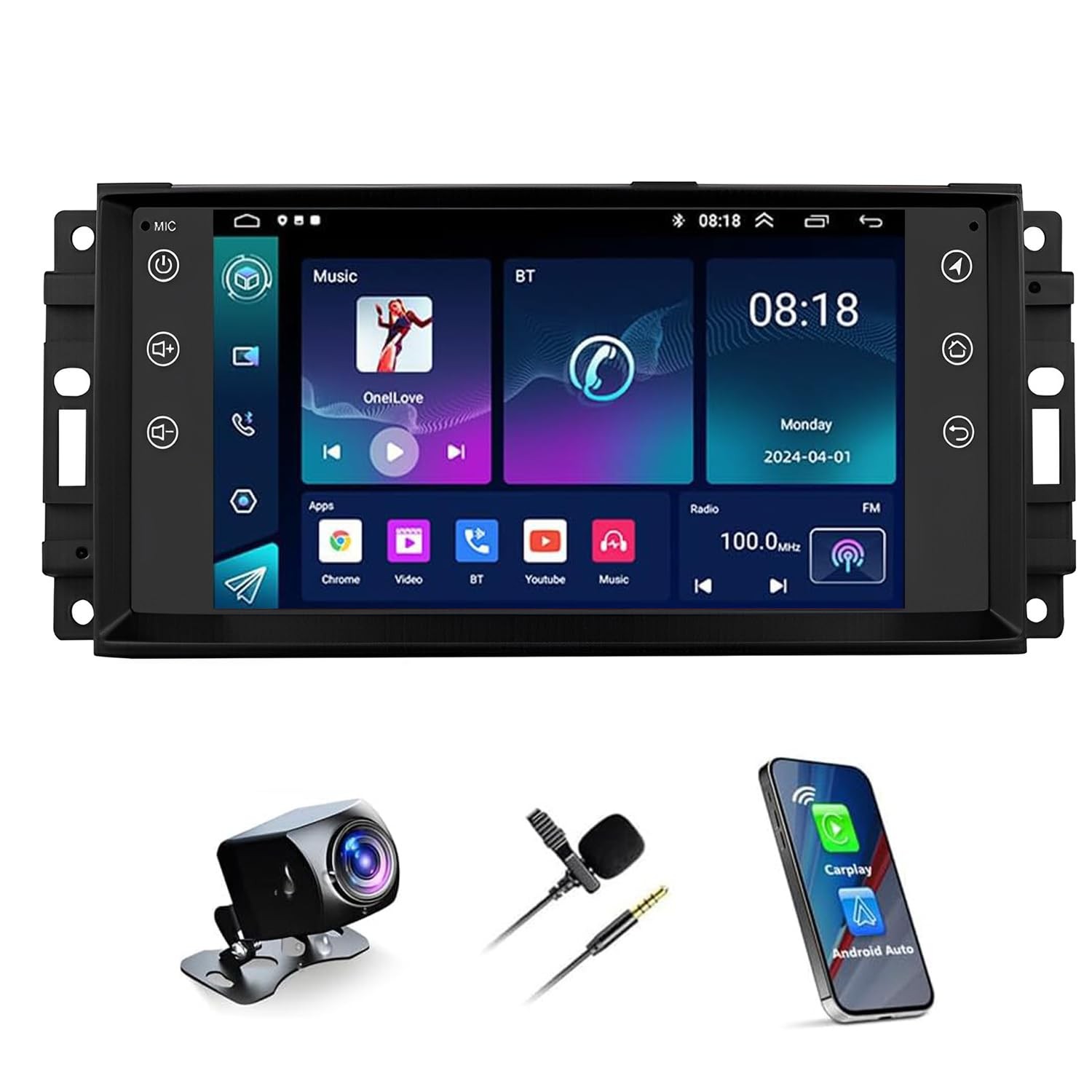 RAM 1500-3500 2009-2012 7" IPS Screen Car Radio CarPlay Android Auto Backup Cam