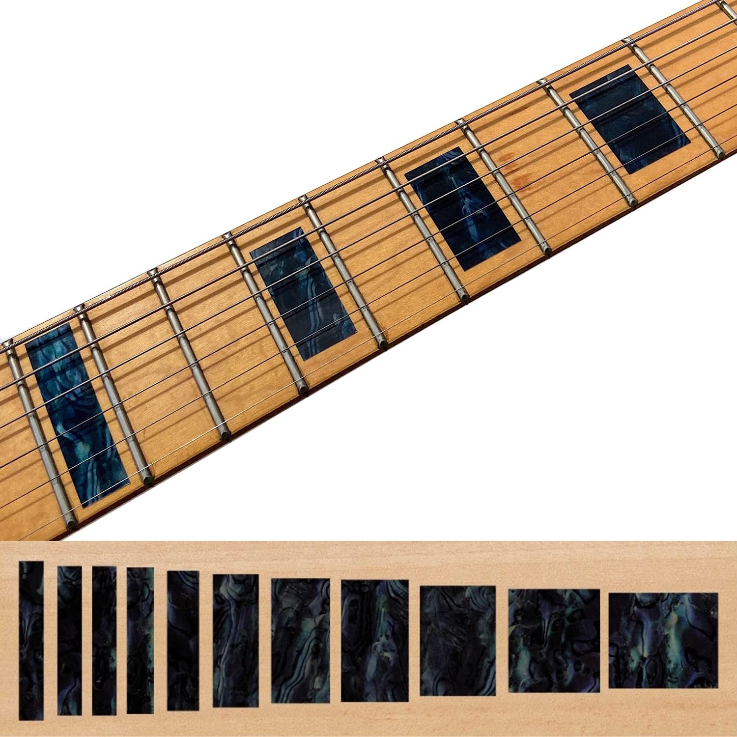 Inlay Sticker Fret Markers for Guitars & Bass - LP/SG Blocks - Black Pearl,F-...