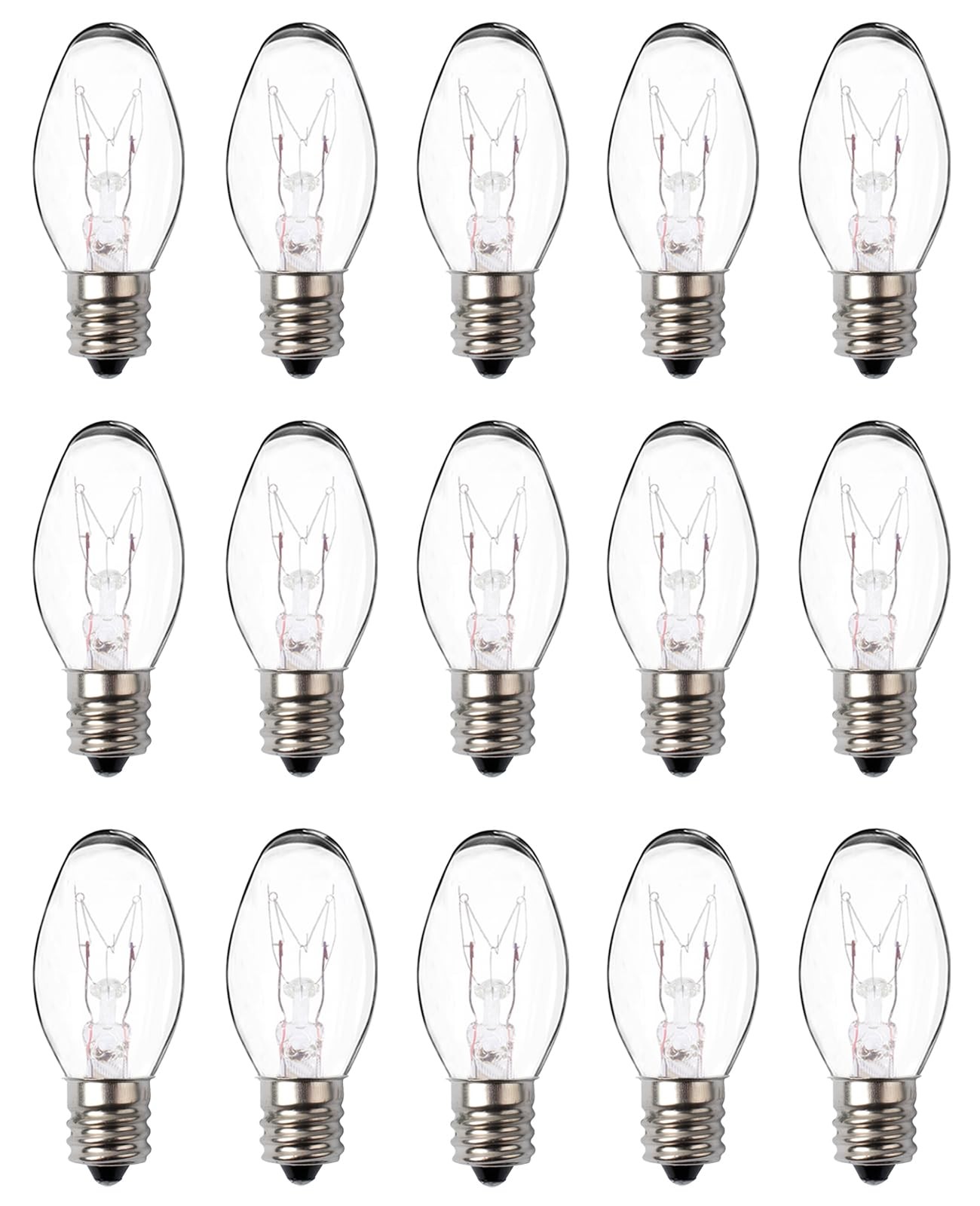 Snnalosses Night Light Bulbs 4 Watt -C7 Décor Small Bulb - Warm White