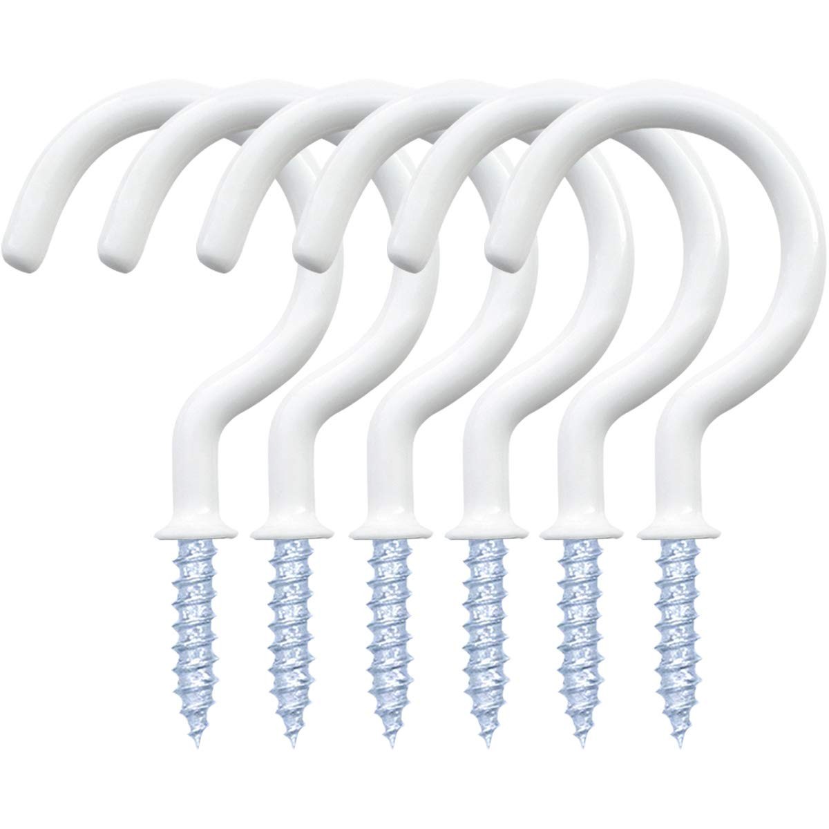 12 Pack Vinyl Coated Ceiling Hooks,Screw-in Mug Hooks