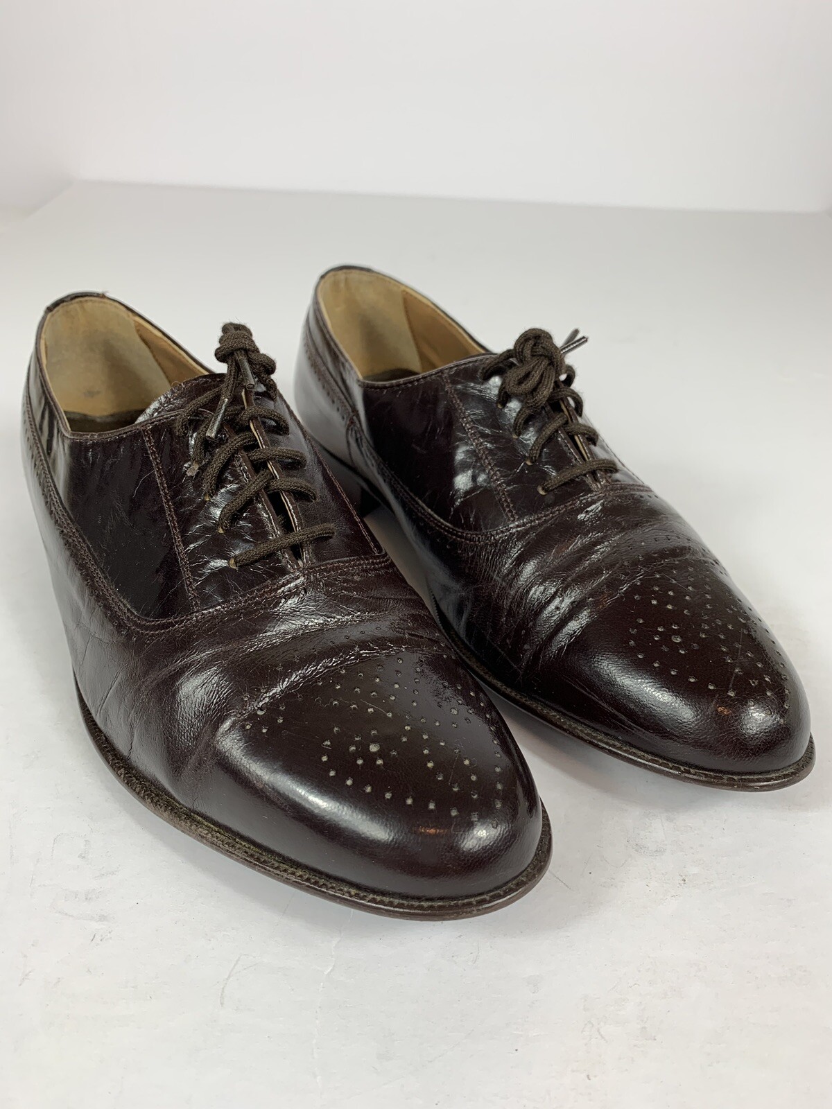 Castleby Mens Size 9.5 D Brown Leather Oxford Shoe - MS-121