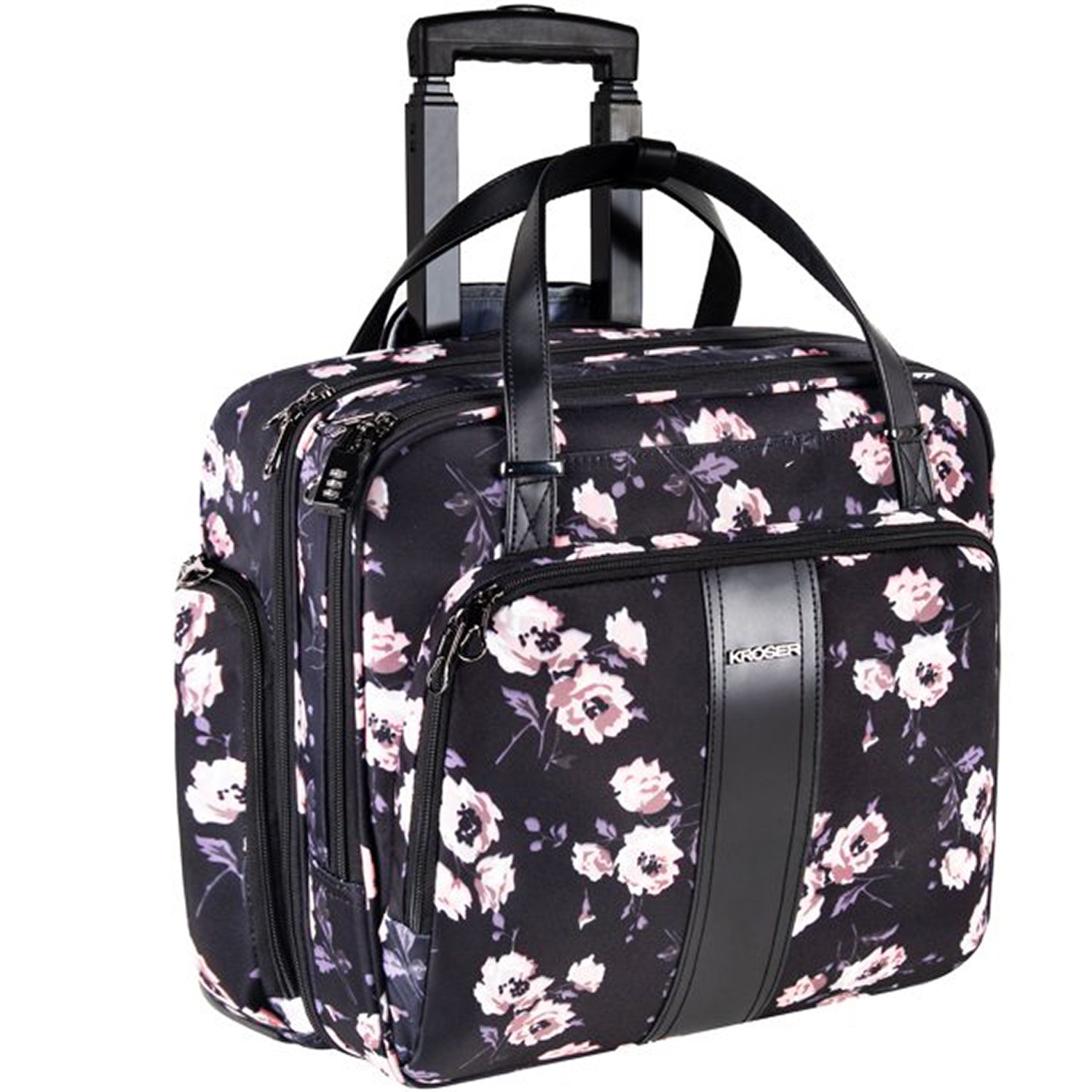 KROSER Briefcase Rolling Laptop Bag for Travel, Black - Multifunctional