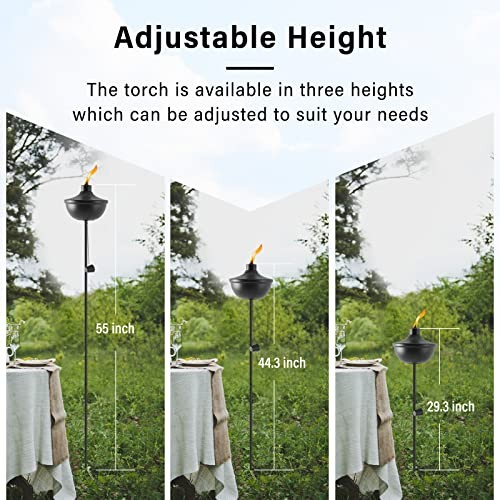 Home Garden Torch Set of 6, Large Capacity 23.5oz Outdoor Metal Torch 6pack