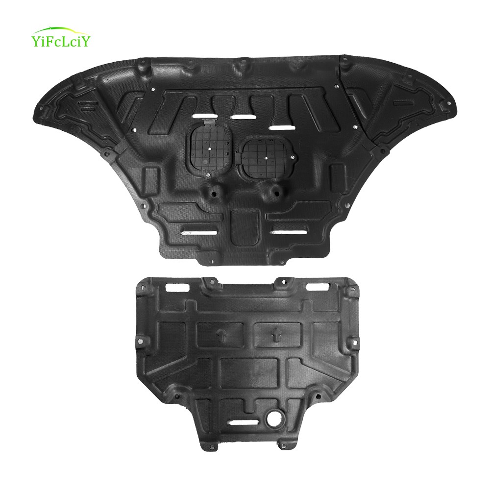 2Pcs Engine Splash Shield For Audi Q7 2017-2024 Heavy Skid Plate W/Service Hole