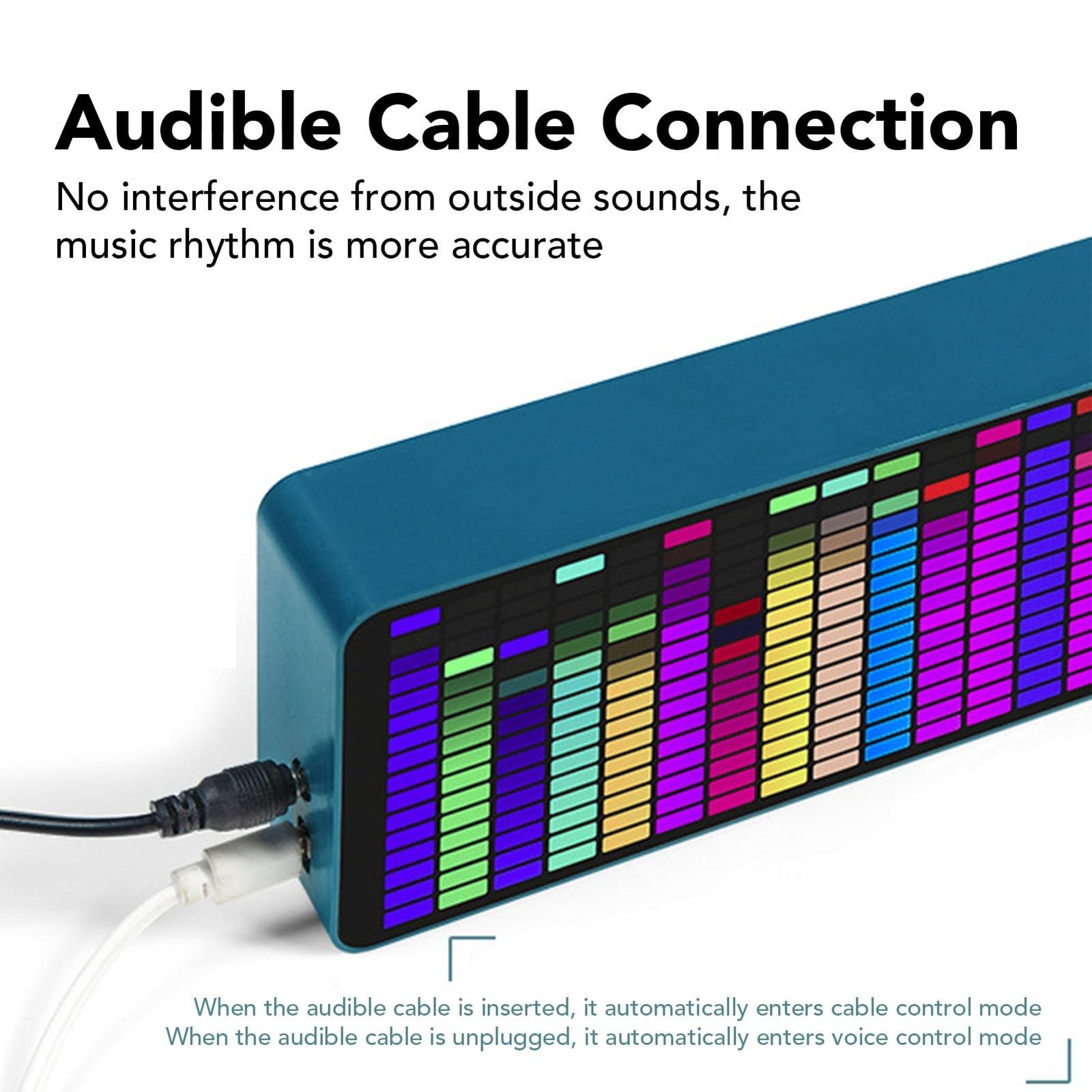 LED Audio Visualizer 16x24 Analyzer Equalizer Display 20 Dynamic Modes 7 Colo...