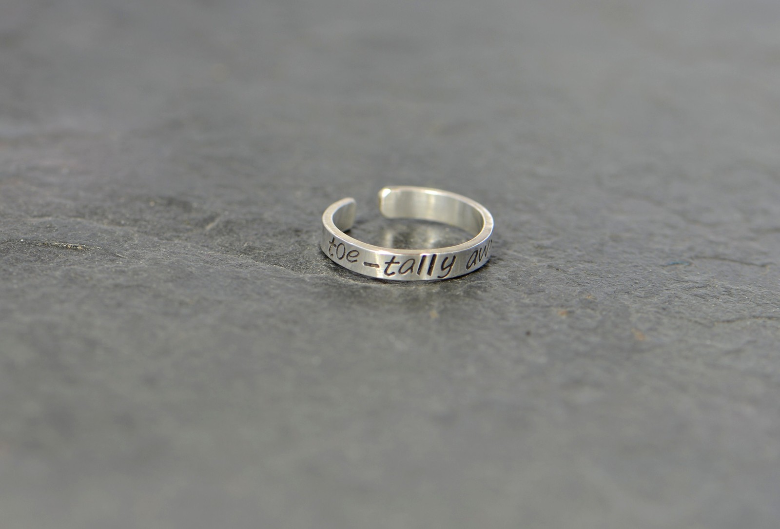 sterling silver toetally awesome toe ring - dainty silver toe ring - toe ring