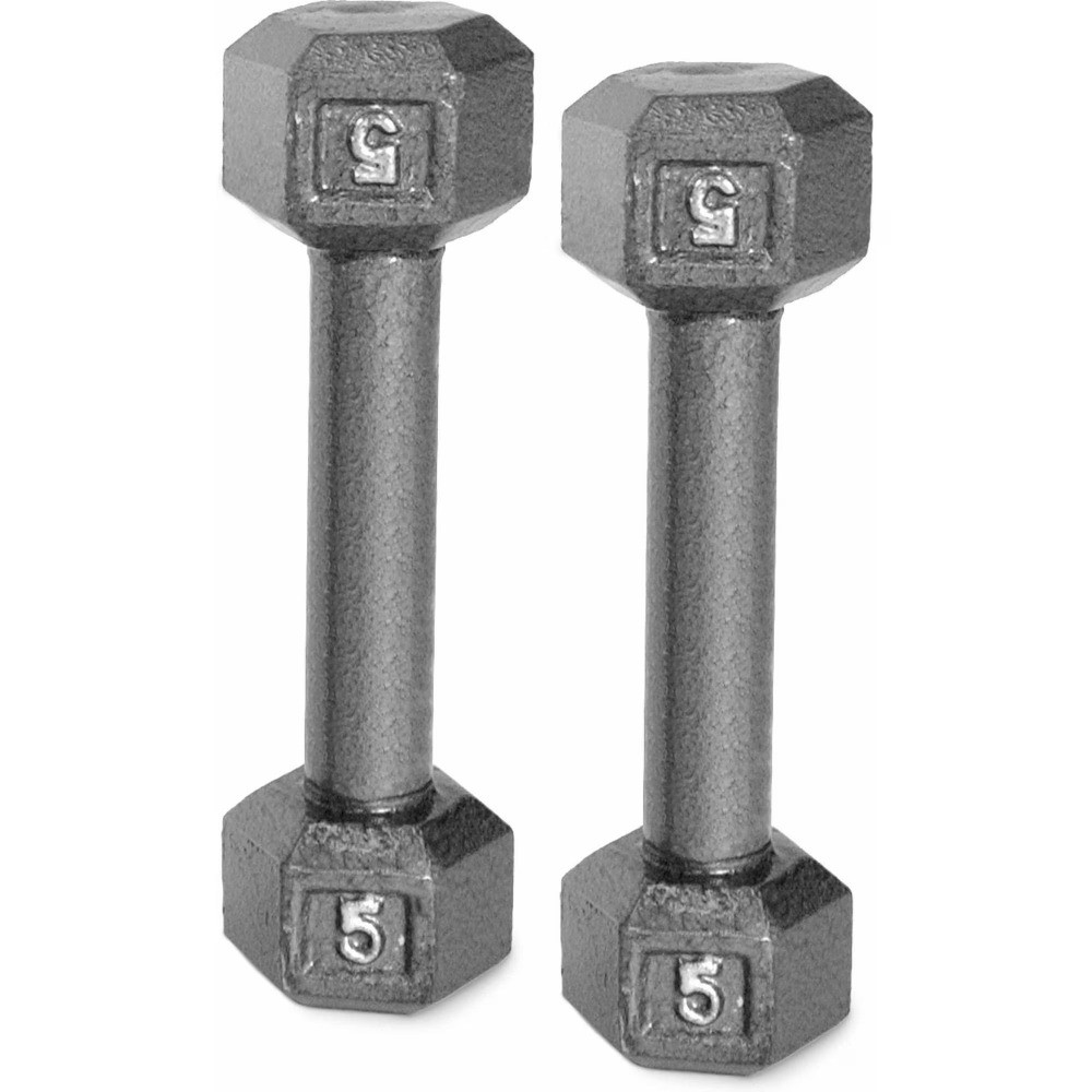 Cast Iron Dumbbell Weights, 5 Lbs., Pair