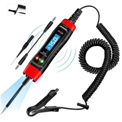 Automotive Test Light 4-75V DC LCD Digital Voltage Tester with Buzzer Sound,