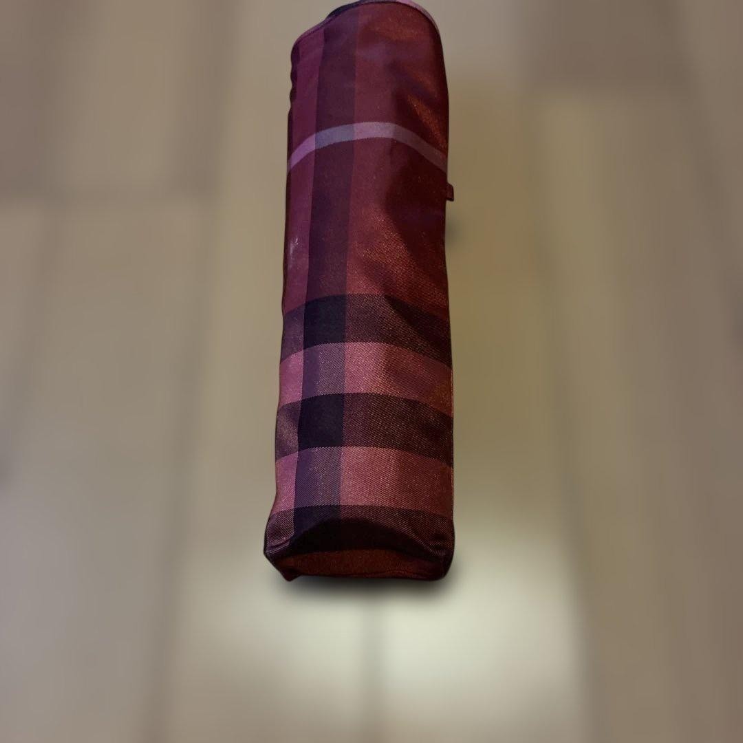 Burberry Folding Umbrella Red Check 6 Rib Authentic Luxury Accessory