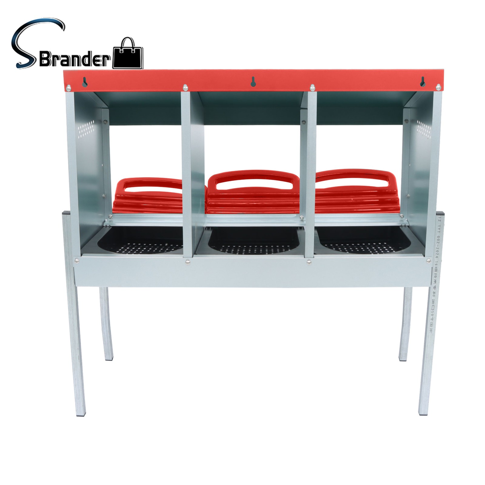 High Quality Chicken Nesting Boxes 3 Holes With Metal Legs Roll Out Nesting Box