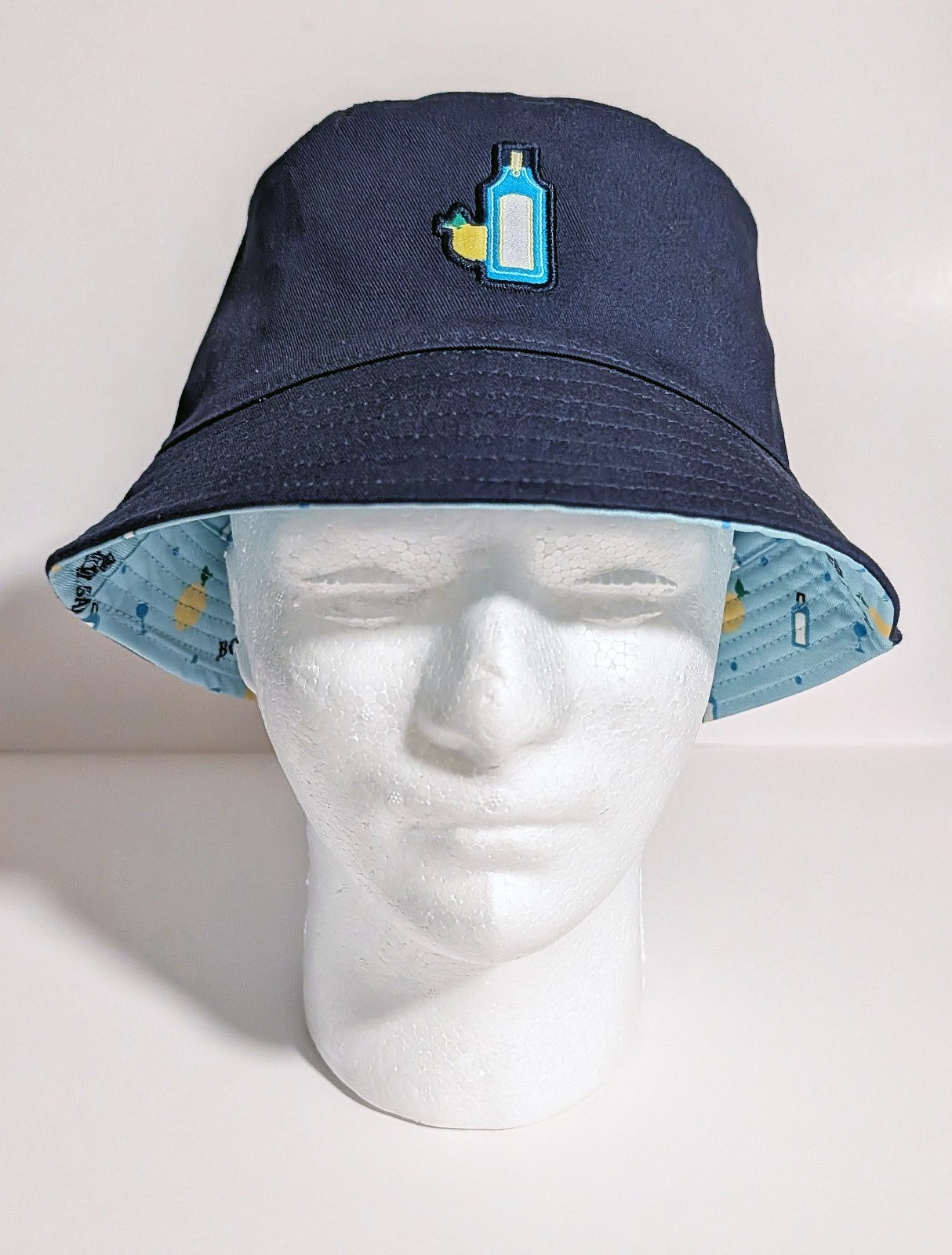 Bombay Sapphire Gin Bucket Hat | One Size | Navy Blue | Detailed Inside | New