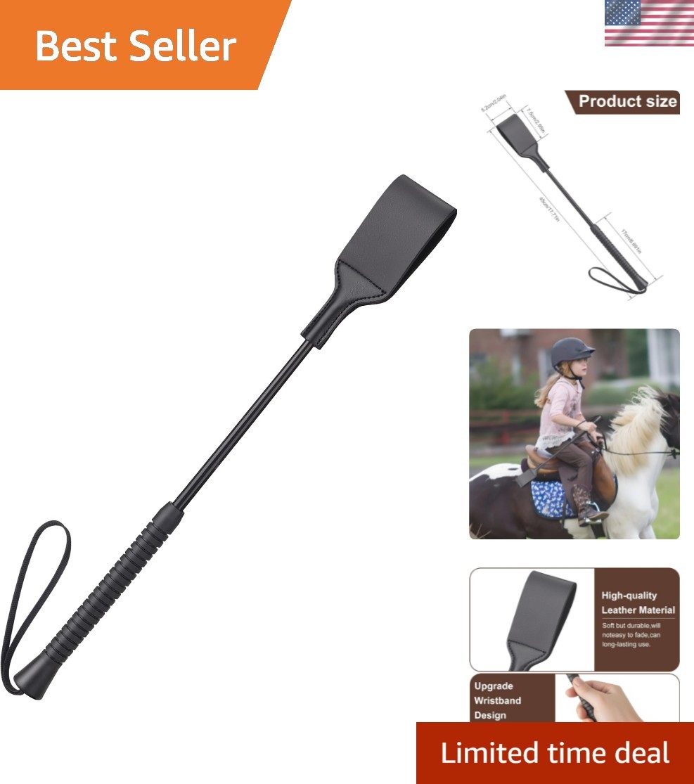 18 Inch Horse Whip,  Riding Crop Horse Whip for Equestrian Sports,Black, with...