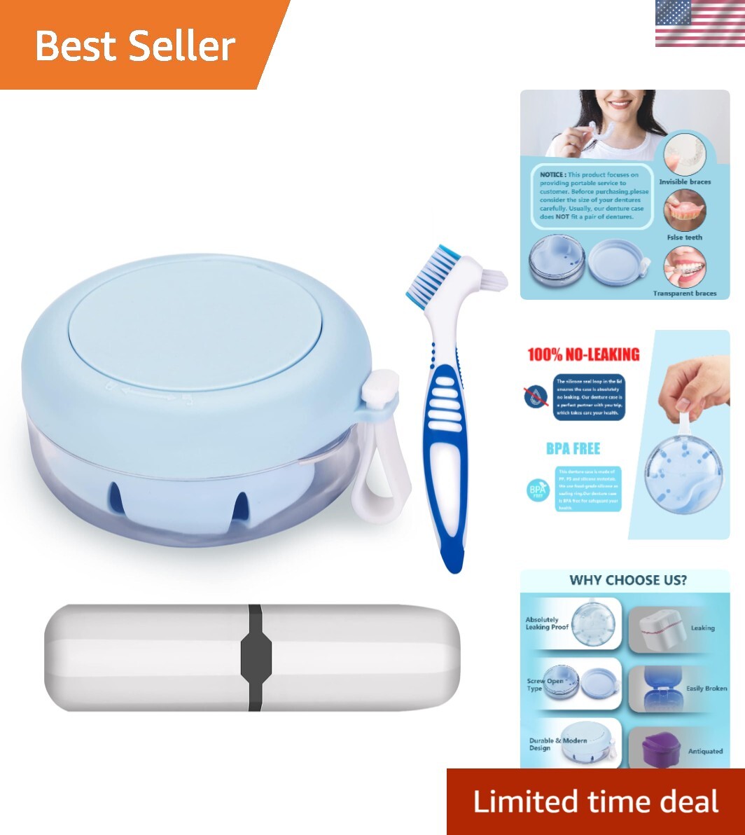 Travel-Ready Retainer Box Set: No-Leak Functionality & Handy Cleaning Brush