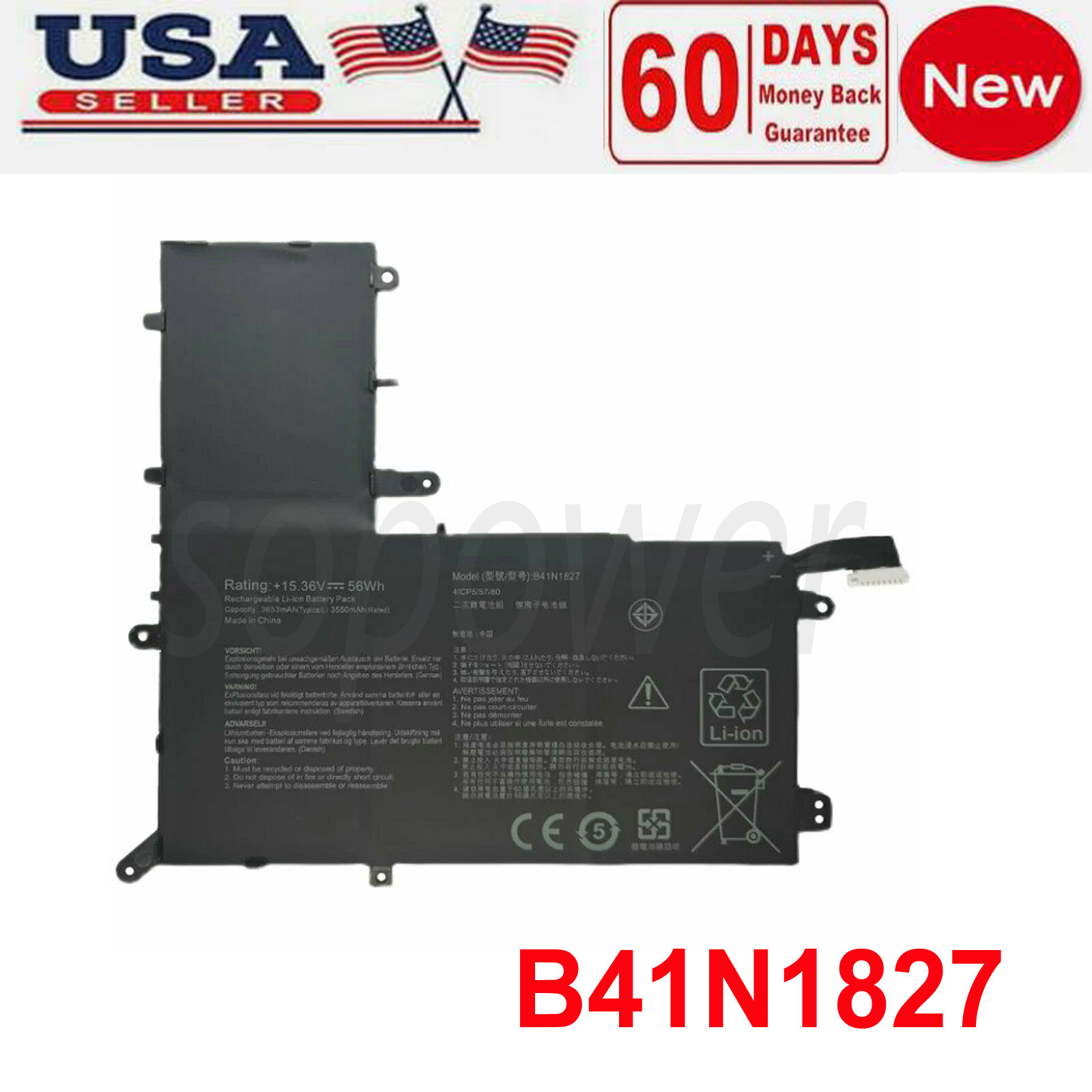 New B41N1827 Battery for Asus Zenbook Q526 Q526F Q526FA Q526FAC Flip 15 UX562 US