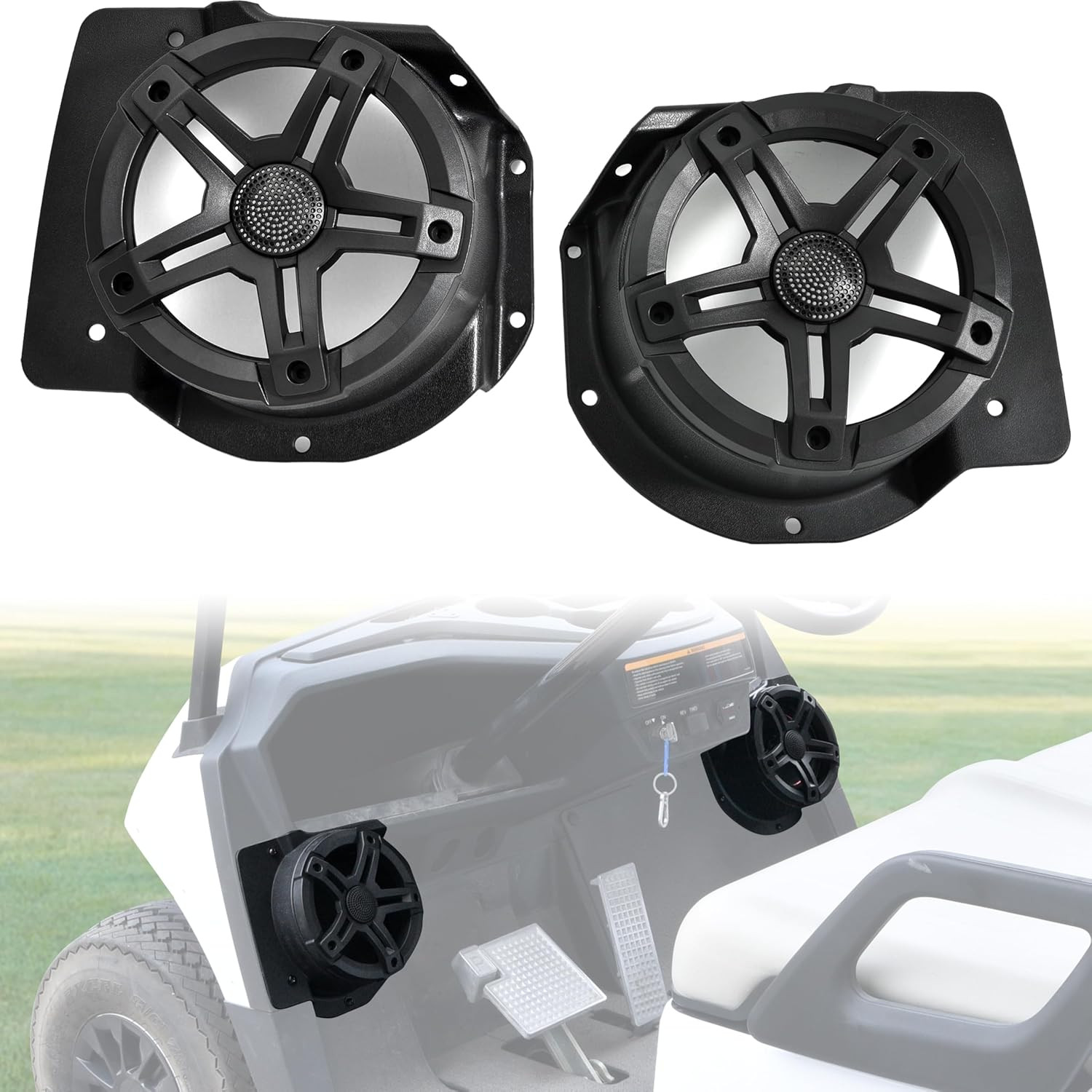 6.5" under Dash Kick Speaker Pod Brackets for Yamaha Drive2 G29 Accessories, Fro